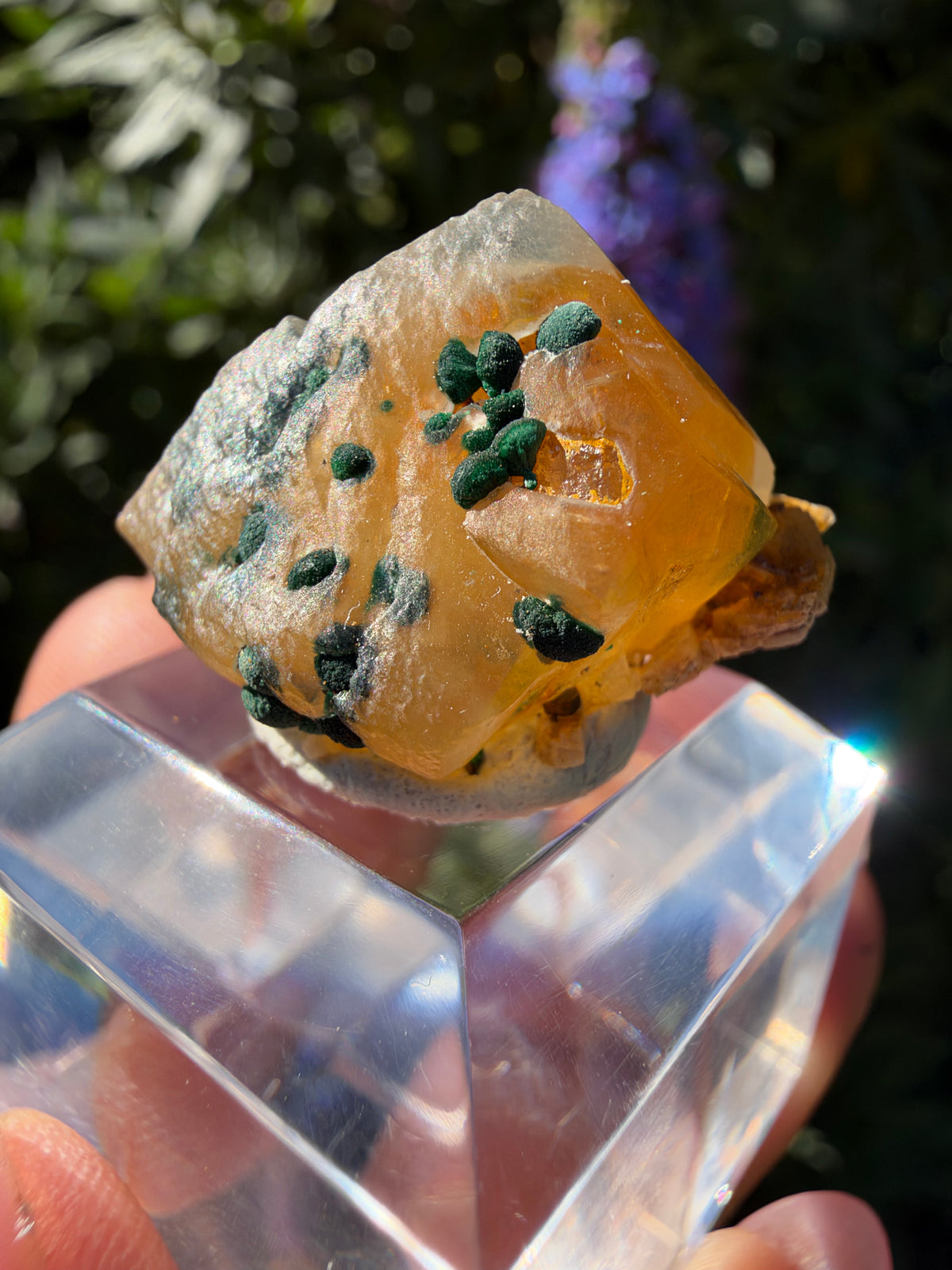 Calcite with Maloachite, Marion Mine, Arizona, USA