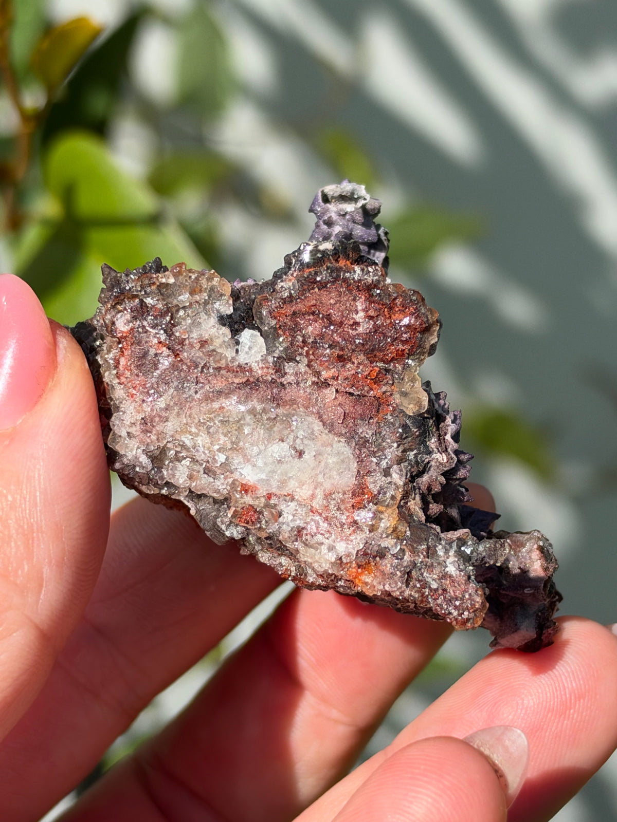 Fluorite on Calcite, Tres Marias Mine, Mexico