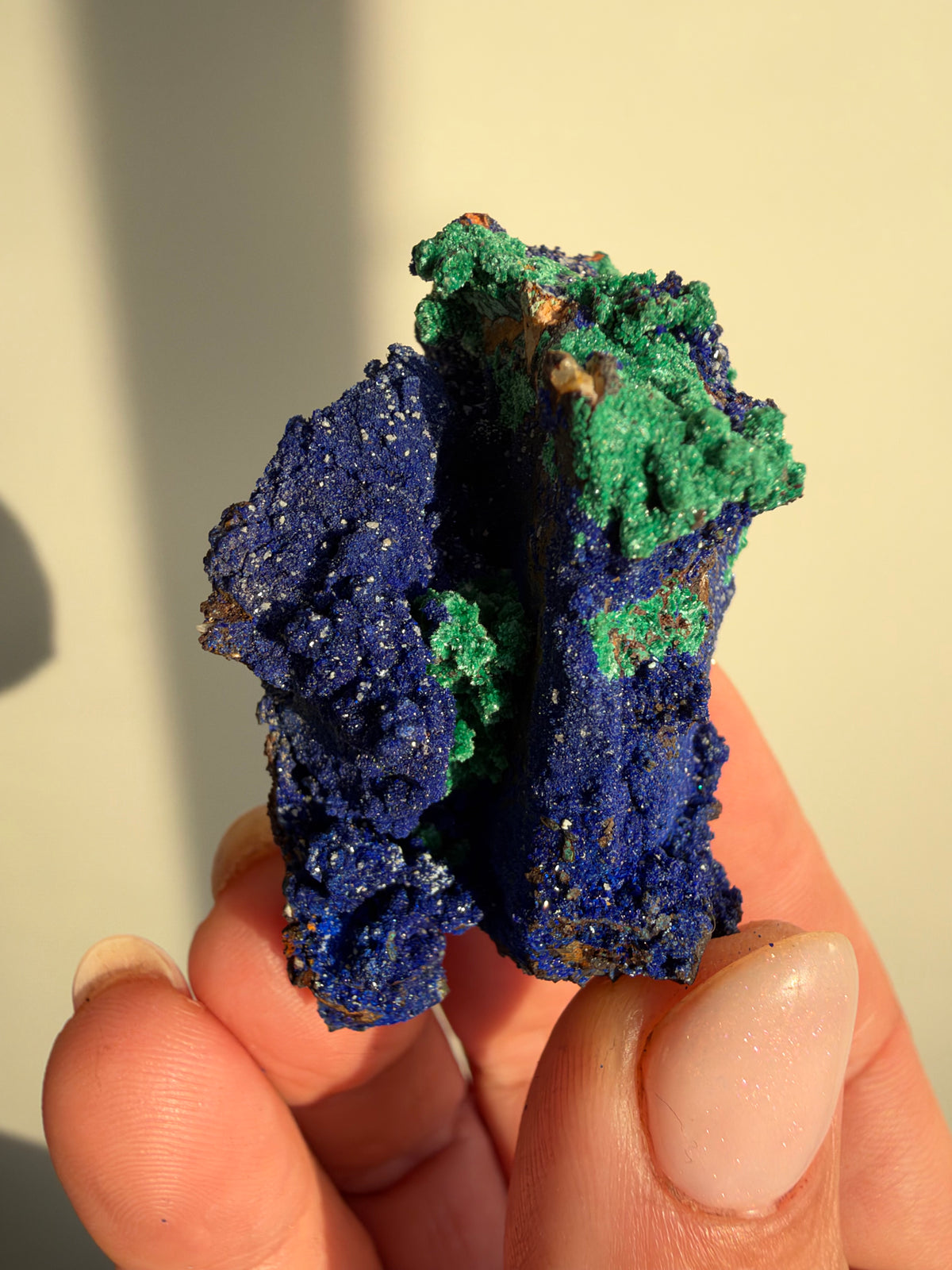 Azurite & Malachite on Barite, Sidi Ayed, Morocco