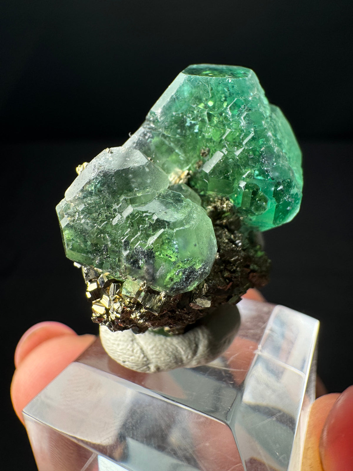 Fluorite with Pyrite, Milpo Mine, Peru