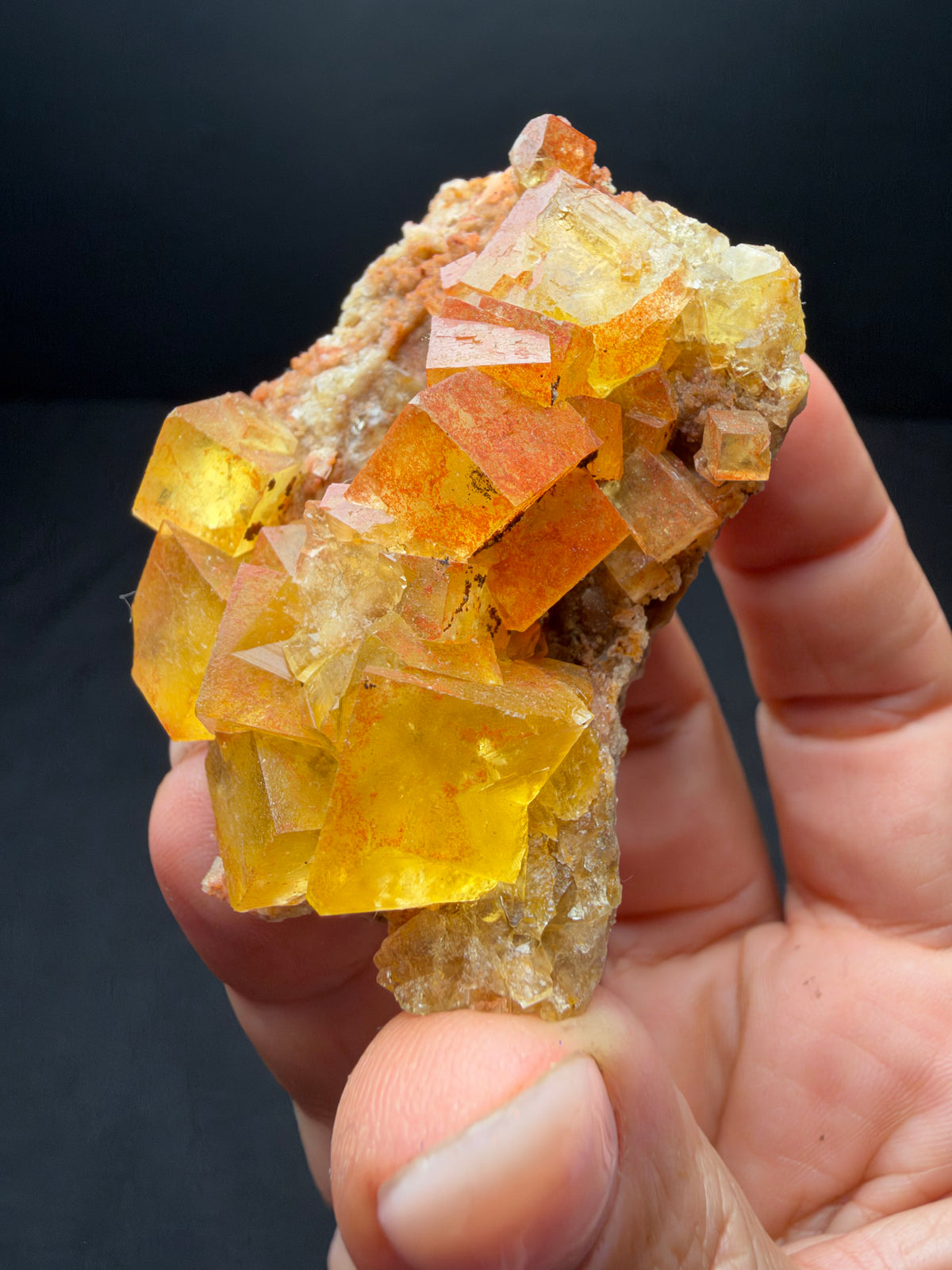 Fluorite on Matrix, Sidi Said, Morocco