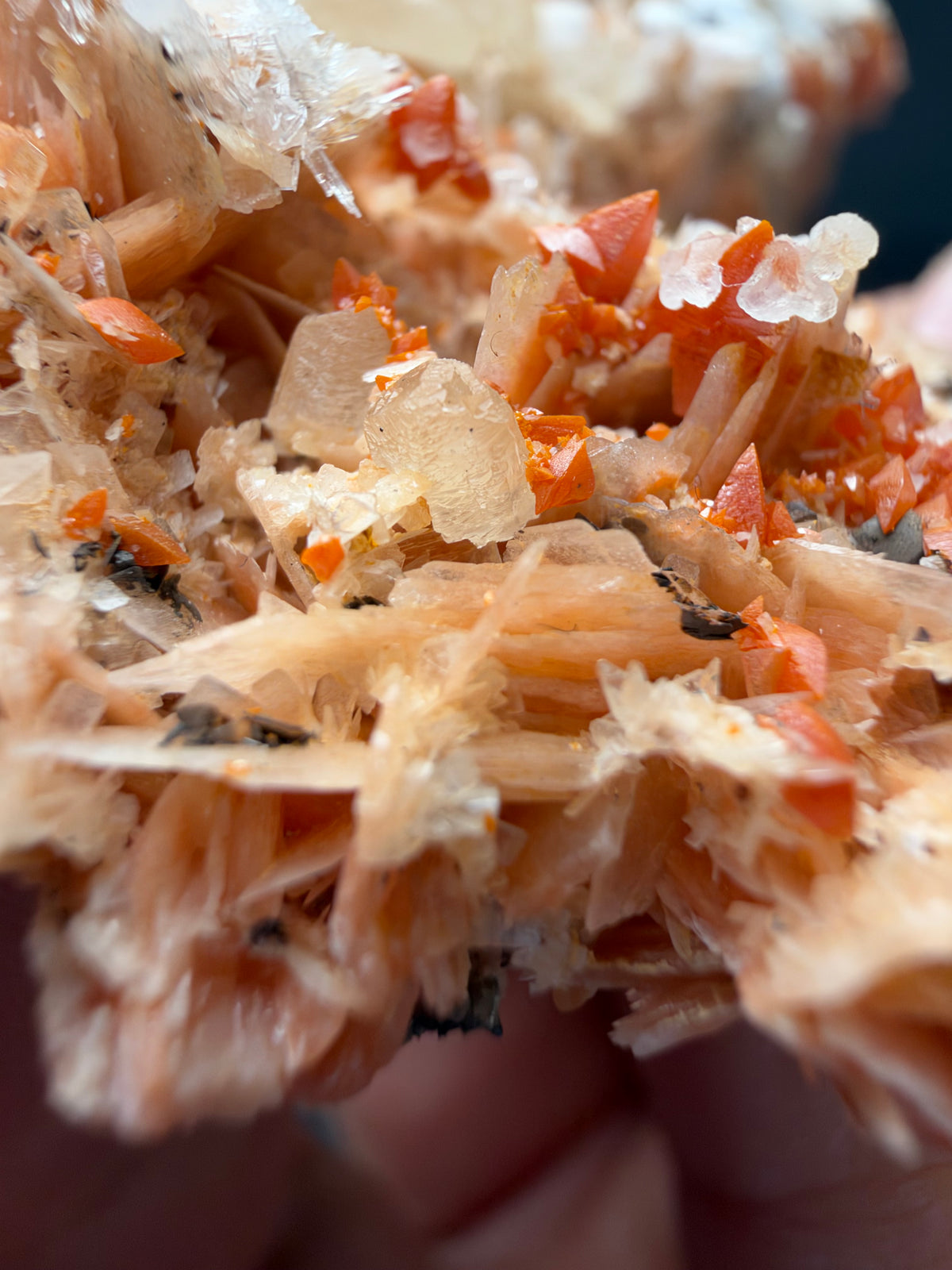 Baryte, Wulfenite, Fluorite & Chalcedony, Mibladen, Morocco