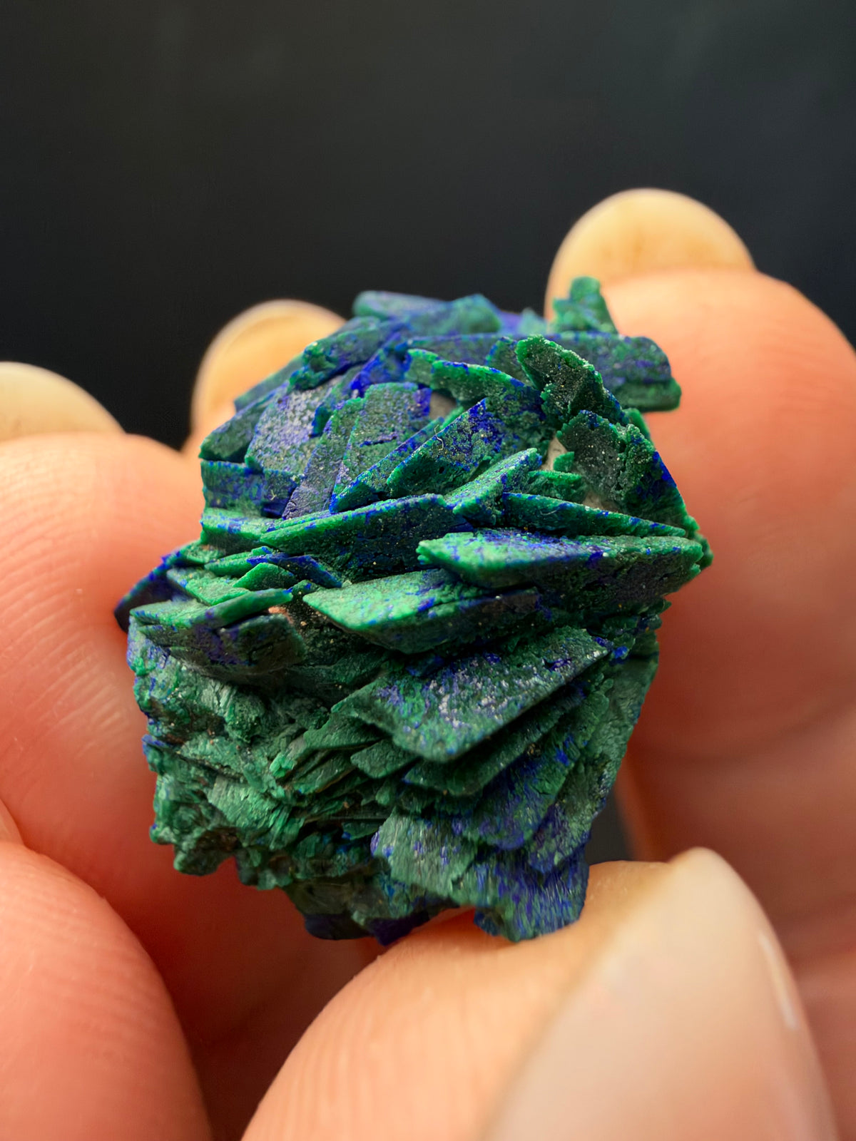 Malachite after Azurite (Pseudomorph), Kerrouchen, Morocco