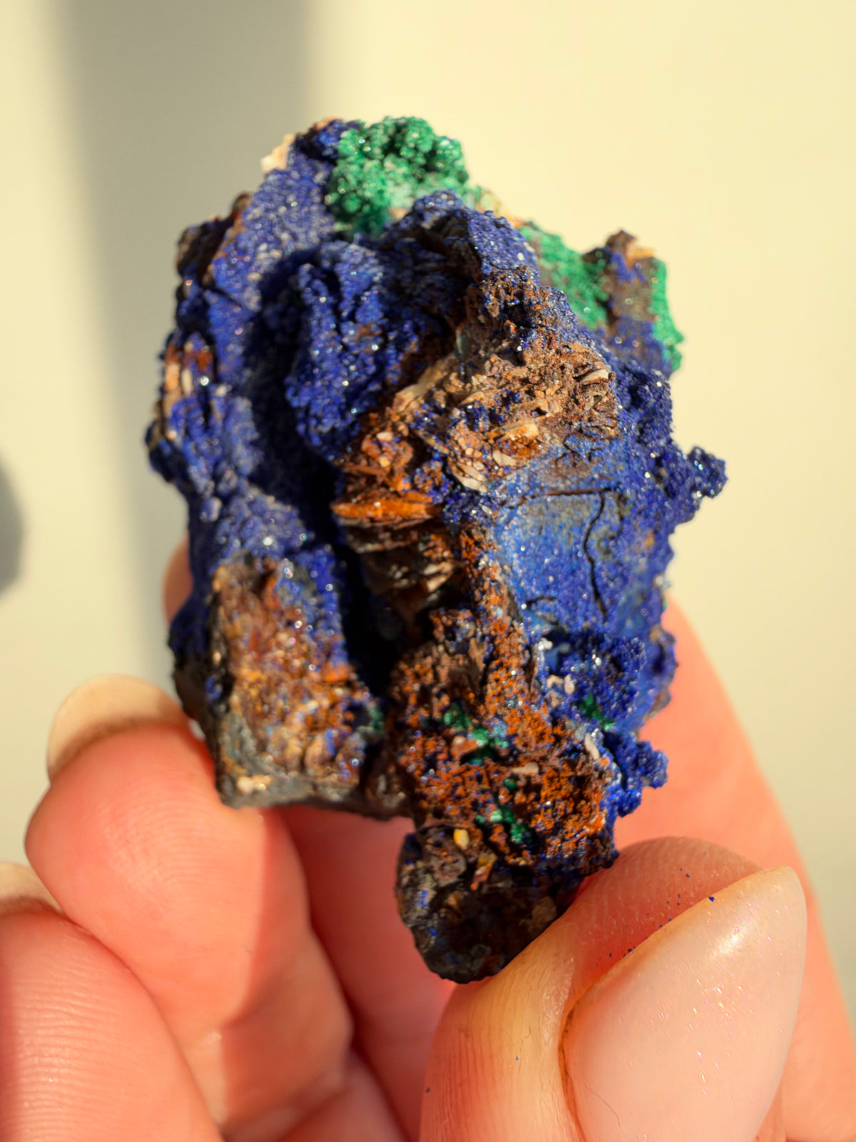 Azurite & Malachite on Barite, Sidi Ayed, Morocco