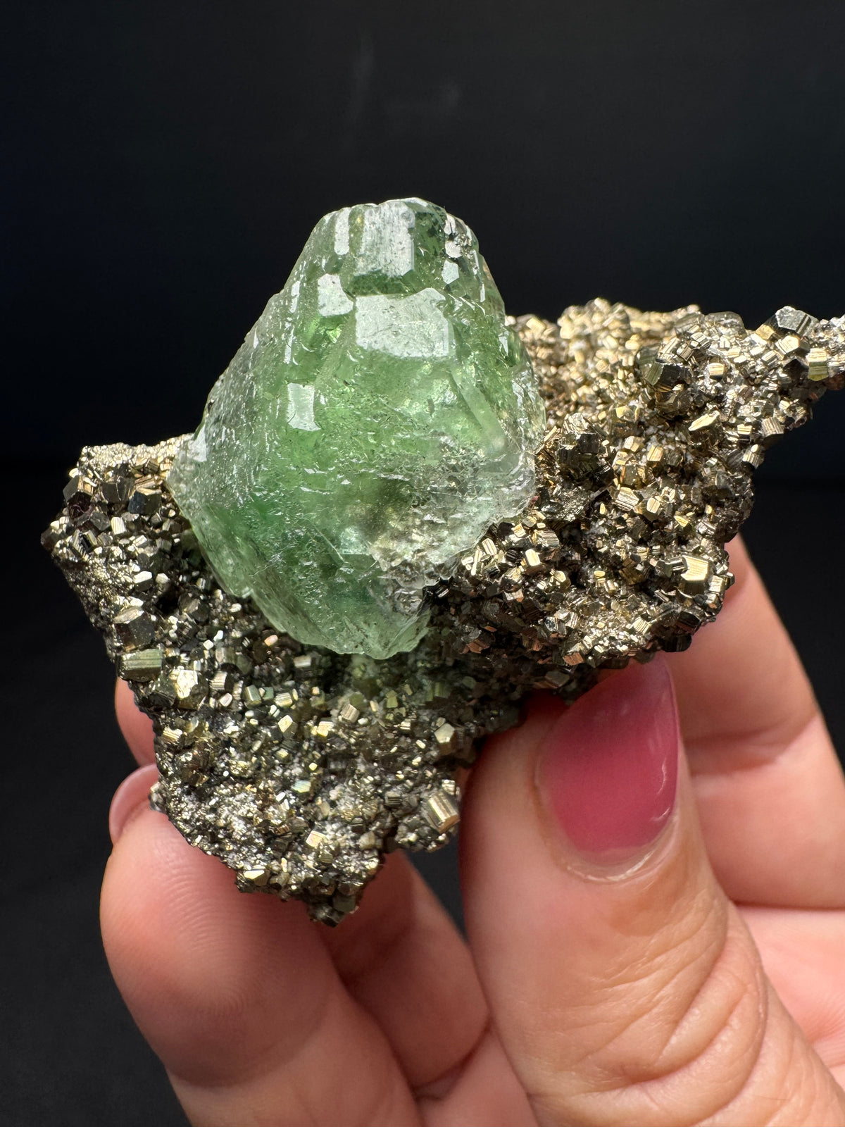 Fluorite with Pyrite, Milpo Mine, Peru