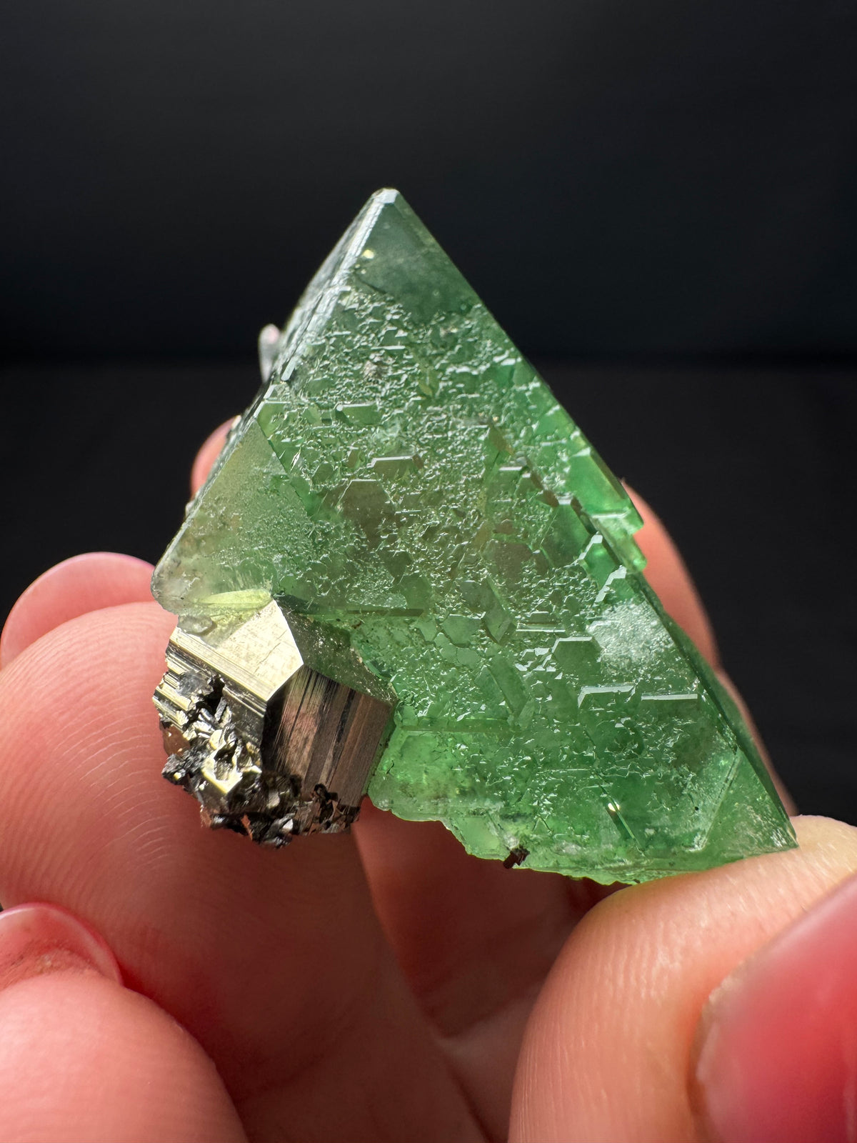 Fluorite with Pyrite, Milpo Mine, Peru
