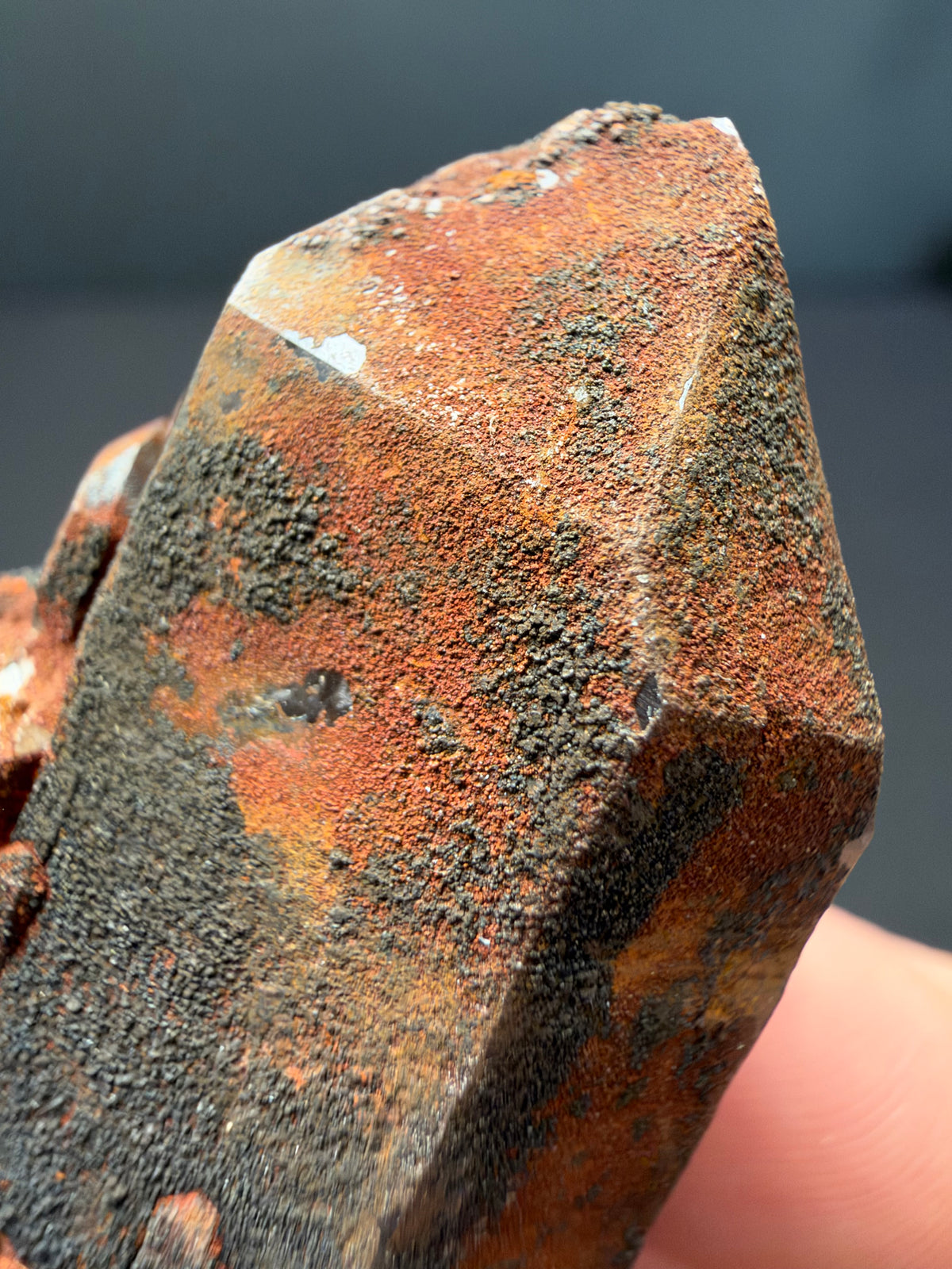 Quartz with Goethite & Secondary Copper Minerals, M'Sissia, Morocco
