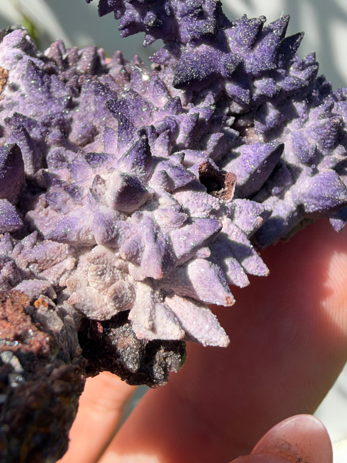 Fluorite on Calcite, Tres Marias Mine, Mexico