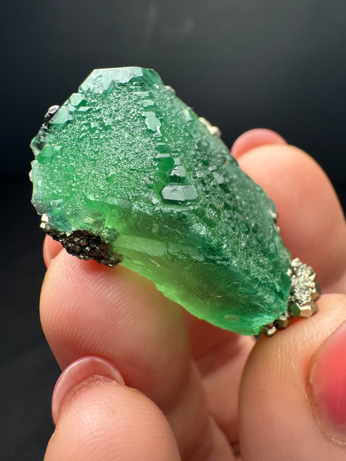 Fluorite with Pyrite, Milpo Mine, Peru