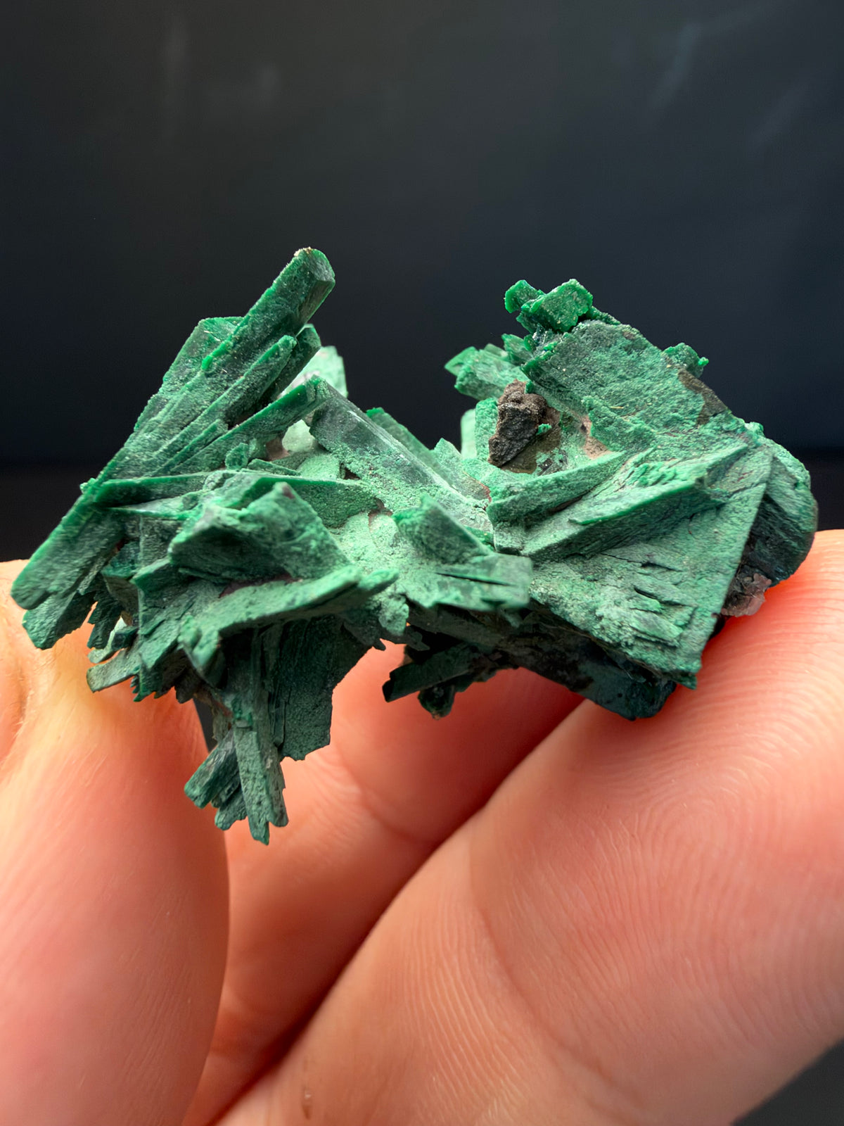 Malachite after Azurite (Pseudomorph), Kerrouchen, Morocco