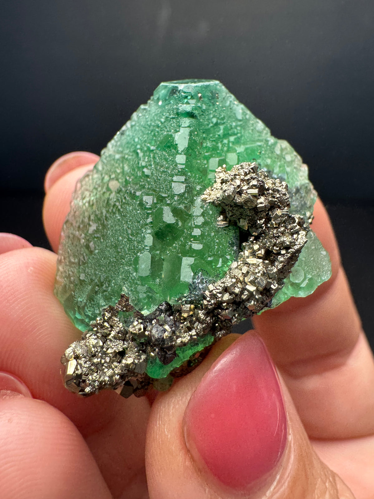 Fluorite with Pyrite, Milpo Mine, Peru