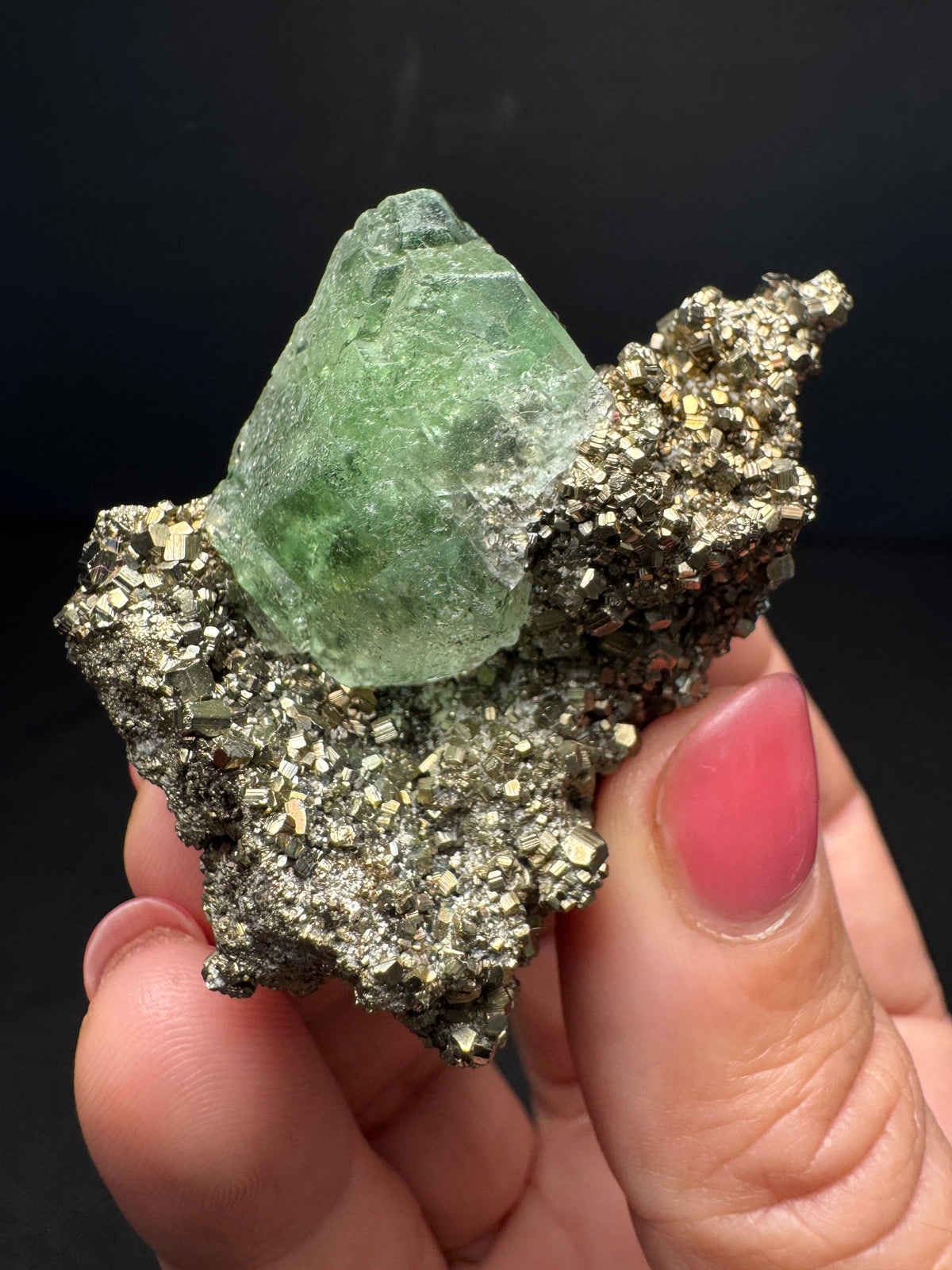 Fluorite with Pyrite, Milpo Mine, Peru