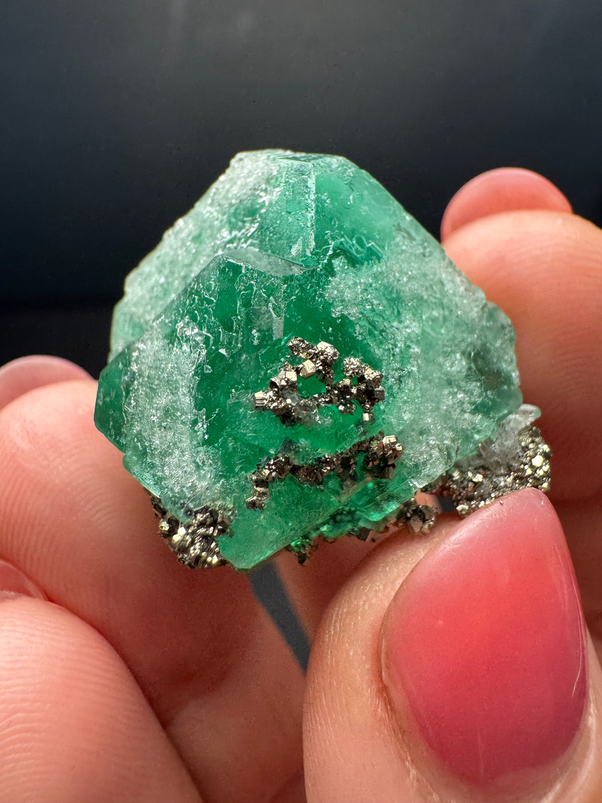 Fluorite with Pyrite, Milpo Mine, Peru