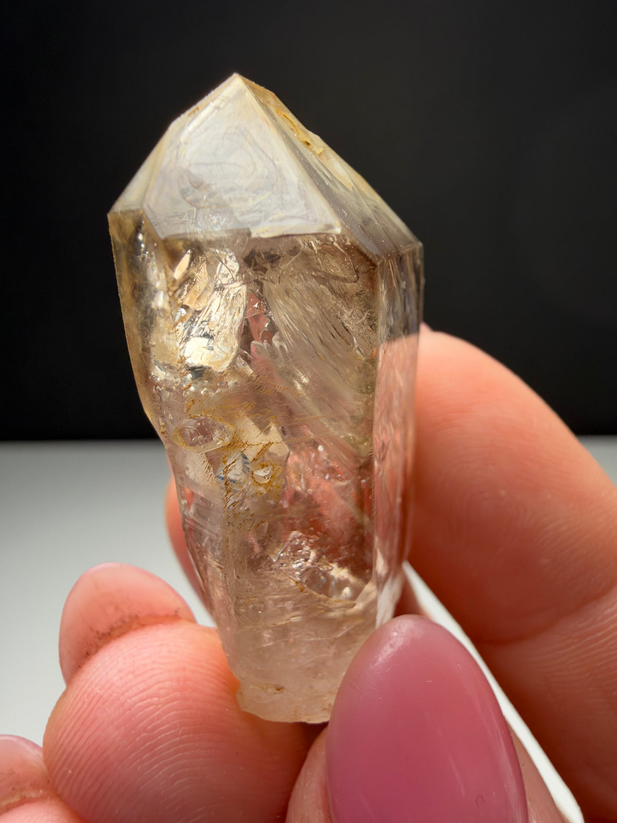2 Moving Bubbles Enhydro Quartz, Goboboseb, Namibia