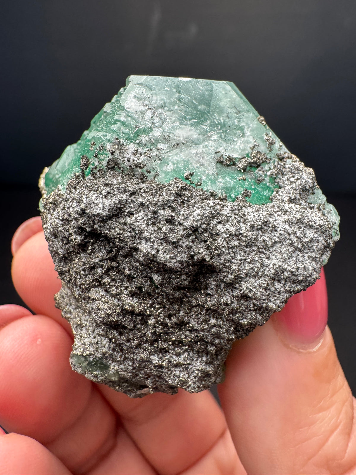 Fluorite with Pyrite, Geocronite-Jordanite, Milpo Mine, Peru