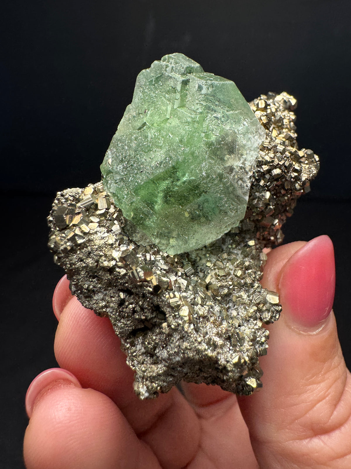 Fluorite with Pyrite, Milpo Mine, Peru