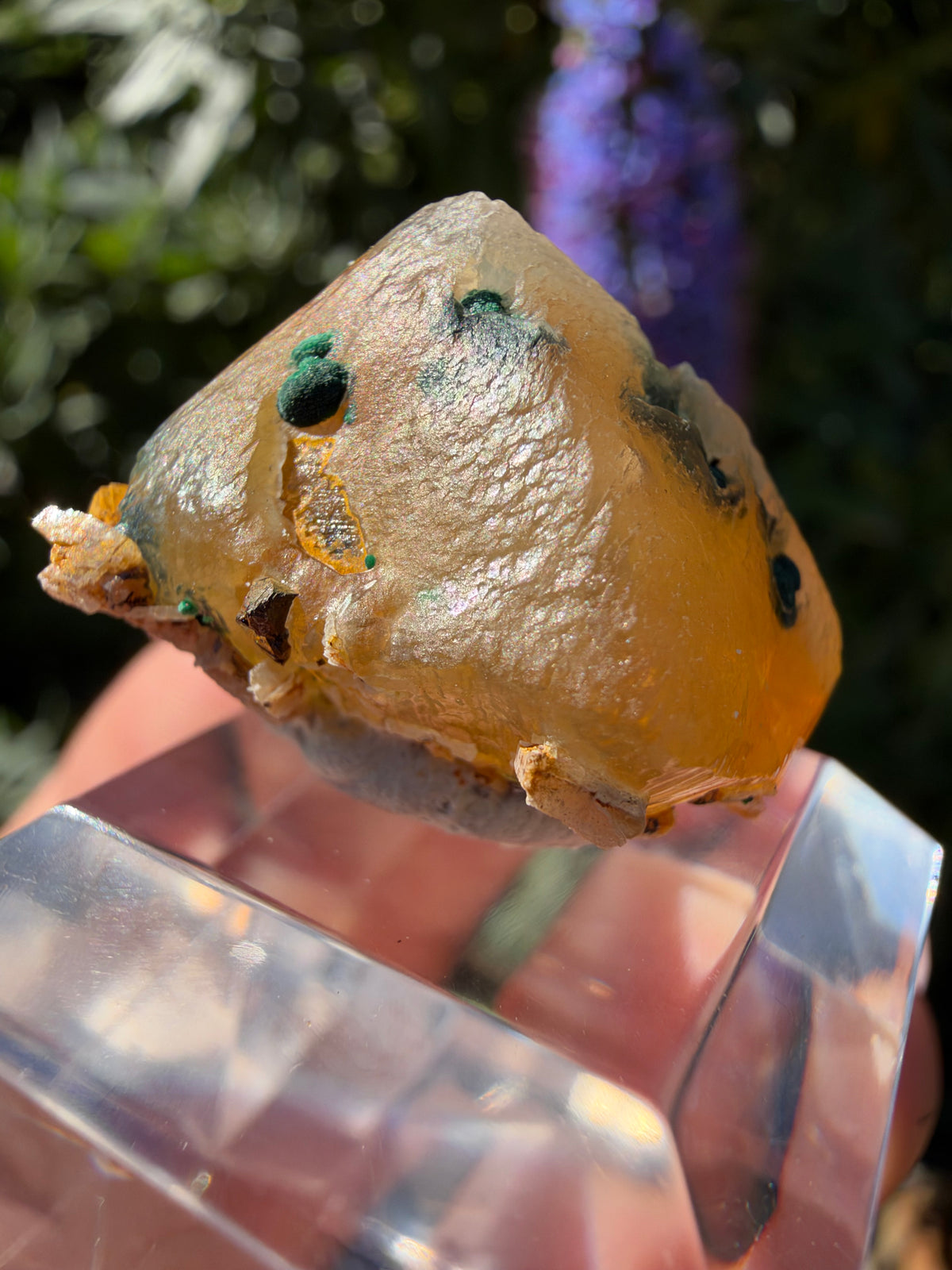 Calcite with Maloachite, Marion Mine, Arizona, USA