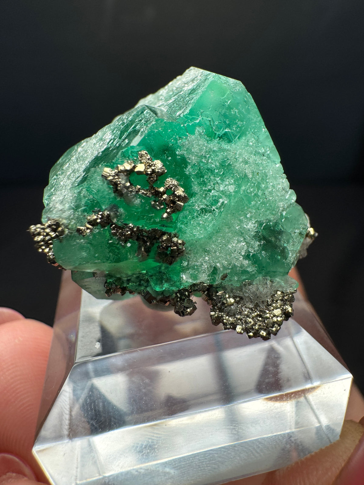Fluorite with Pyrite, Milpo Mine, Peru