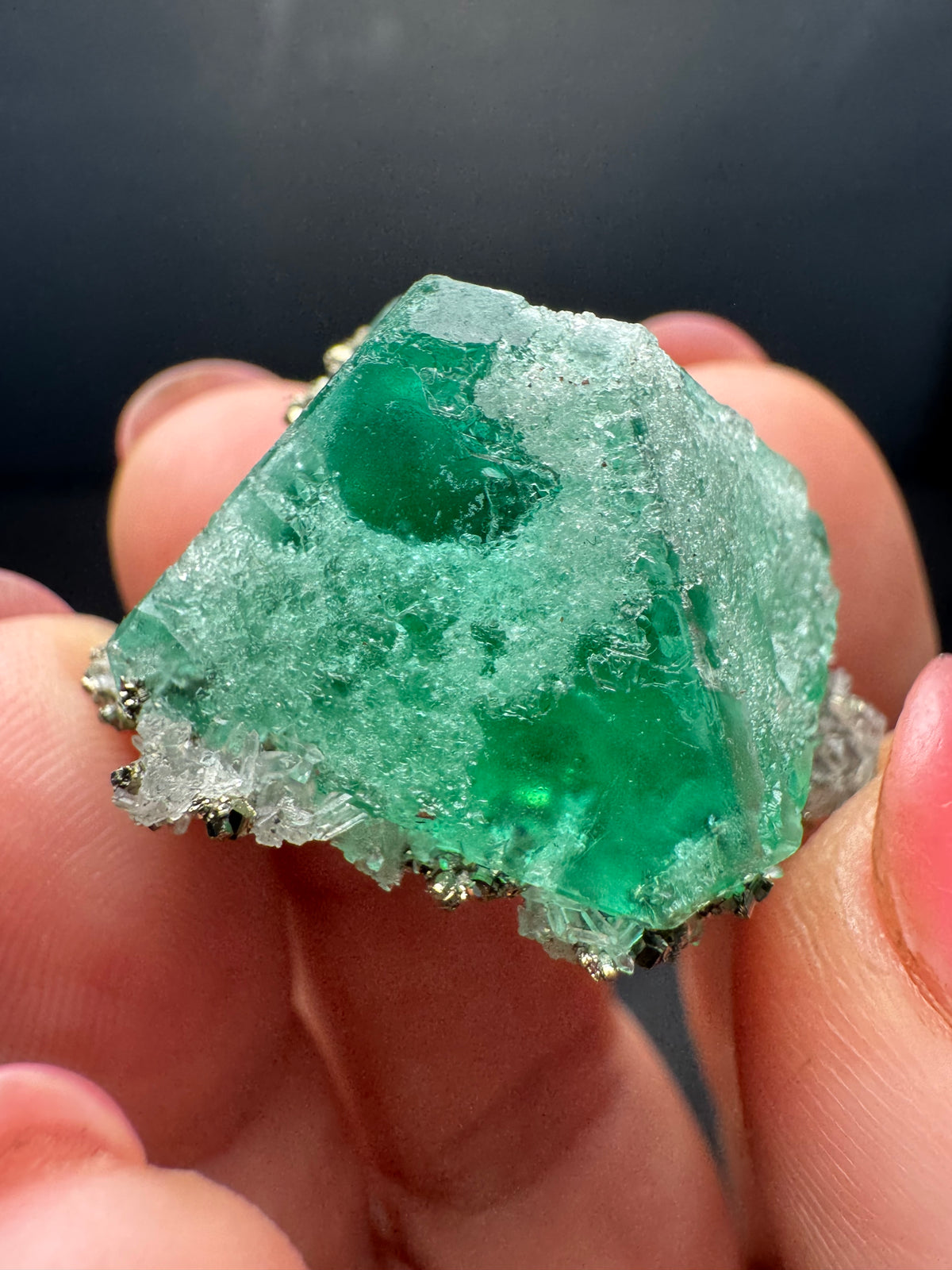 Fluorite with Pyrite, Milpo Mine, Peru