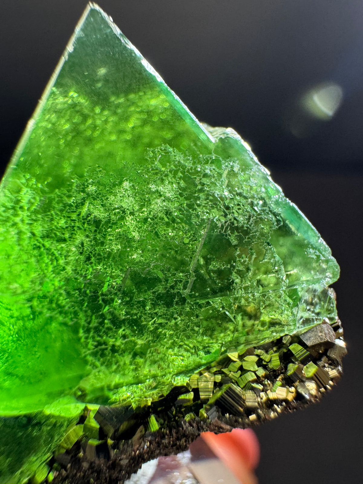 Fluorite with Pyrite, Milpo Mine, Peru