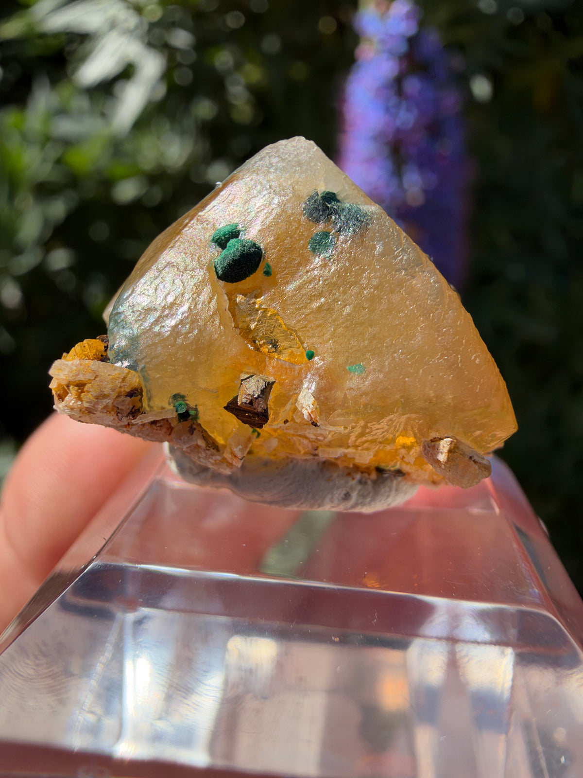 Calcite with Maloachite, Marion Mine, Arizona, USA