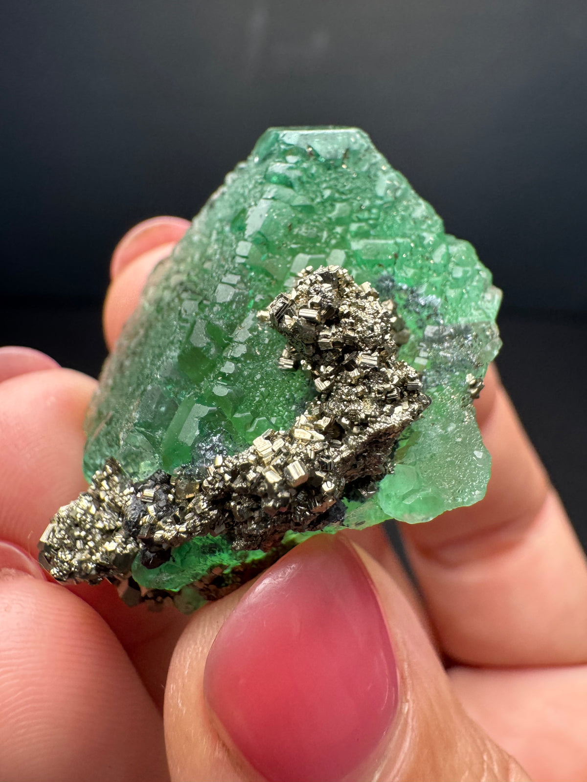 Fluorite with Pyrite, Milpo Mine, Peru