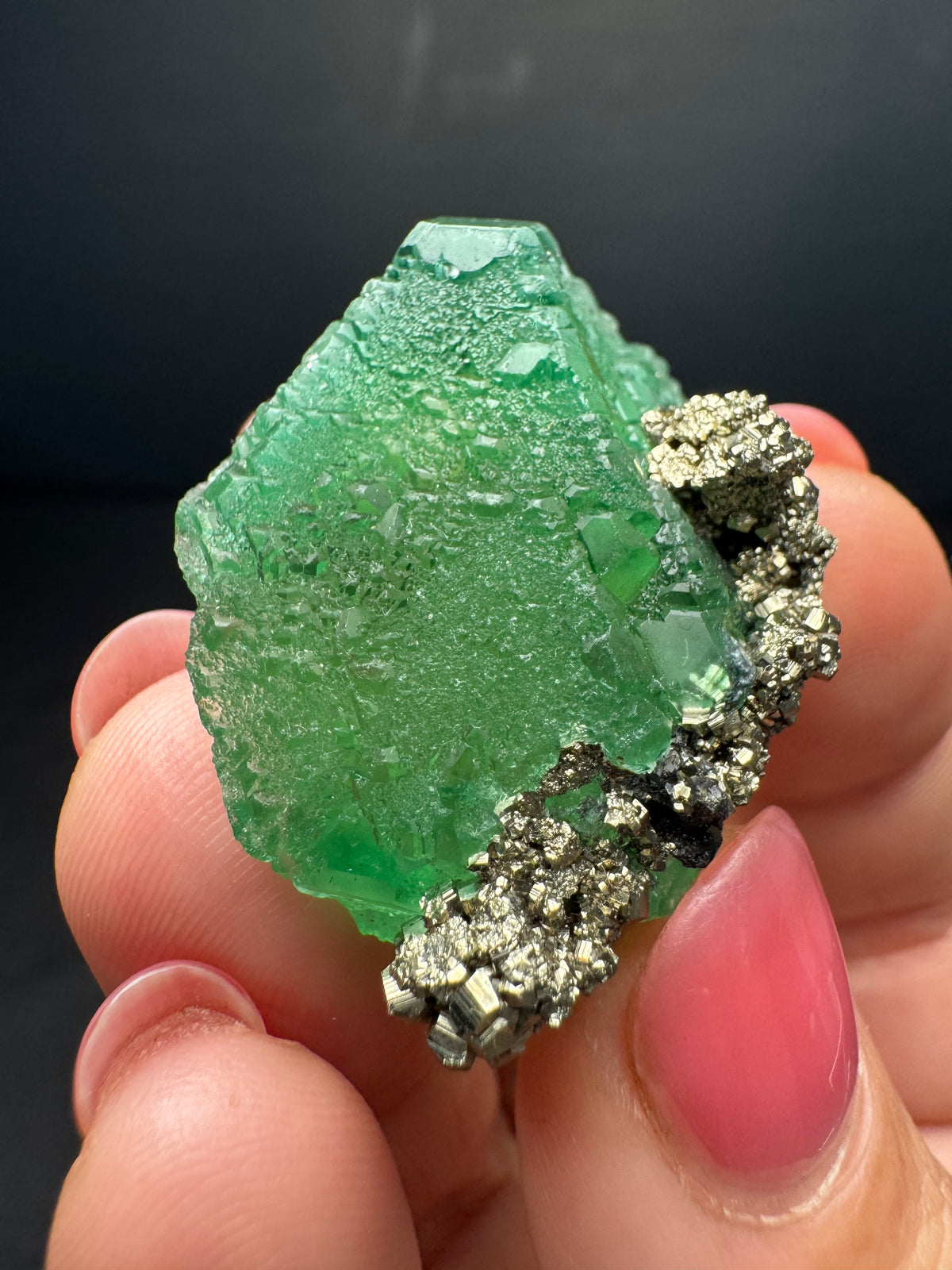 Fluorite with Pyrite, Milpo Mine, Peru