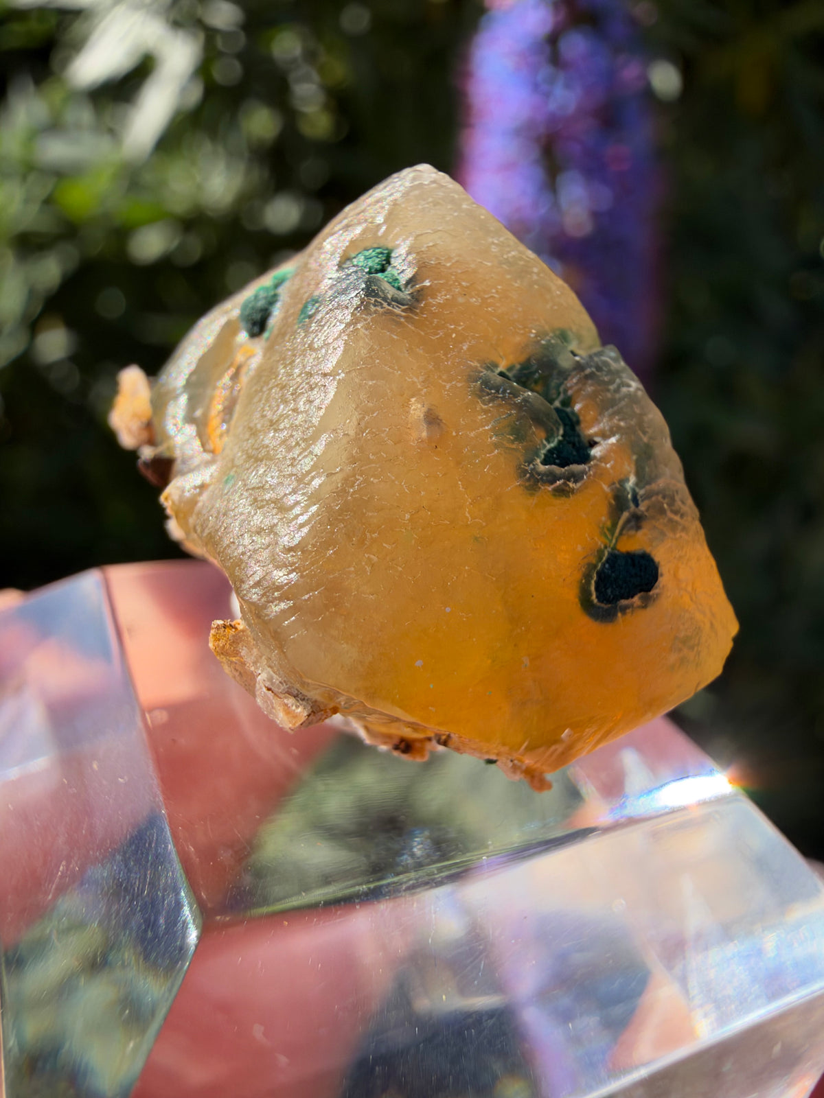 Calcite with Maloachite, Marion Mine, Arizona, USA