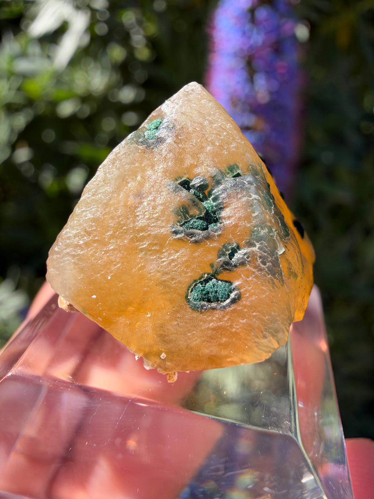 Calcite with Maloachite, Marion Mine, Arizona, USA