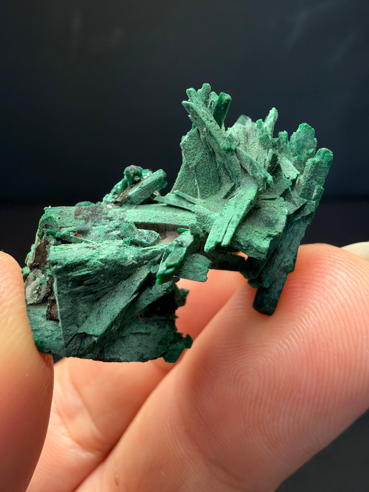 Malachite after Azurite (Pseudomorph), Kerrouchen, Morocco