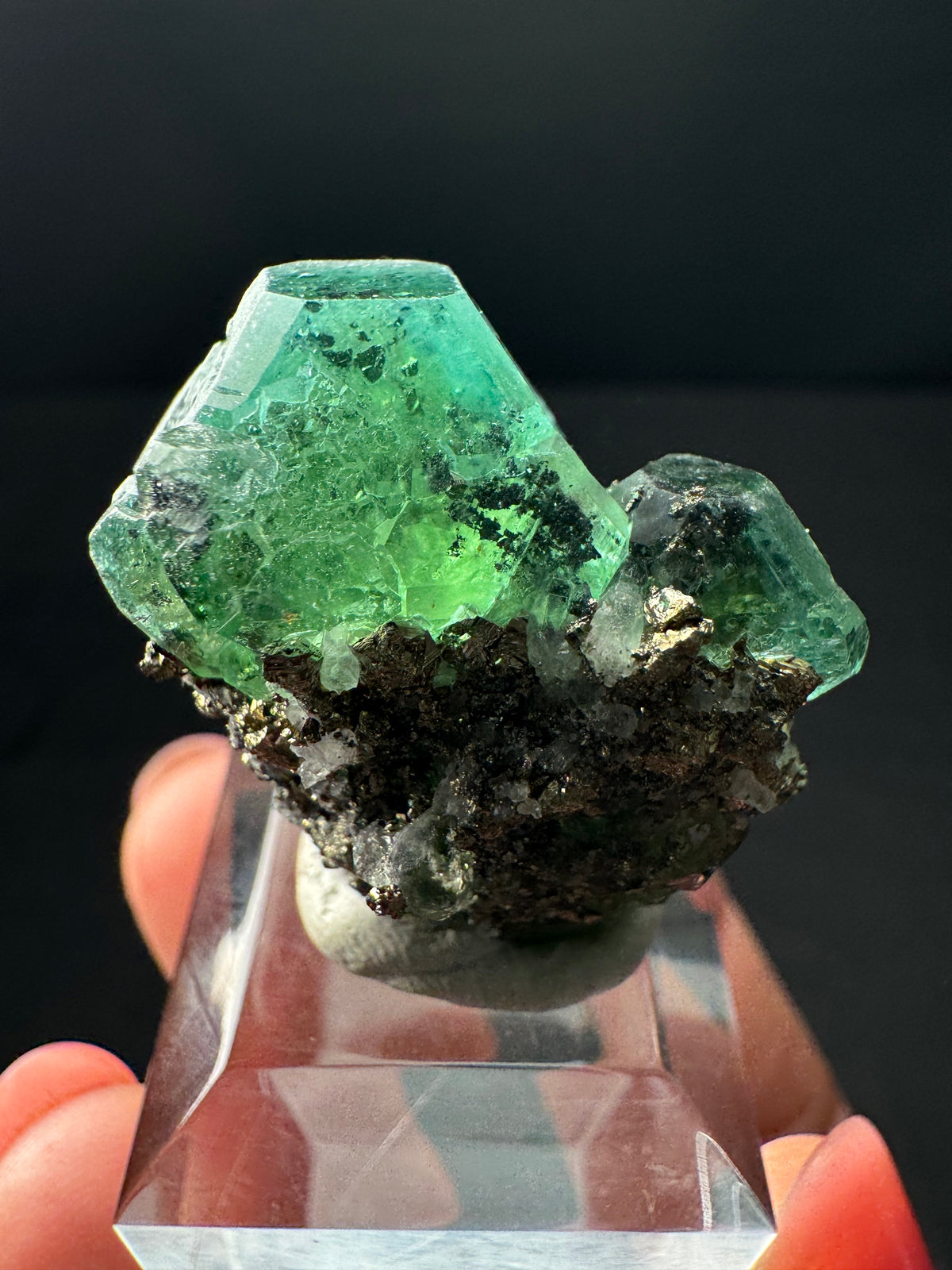 Fluorite with Pyrite, Milpo Mine, Peru