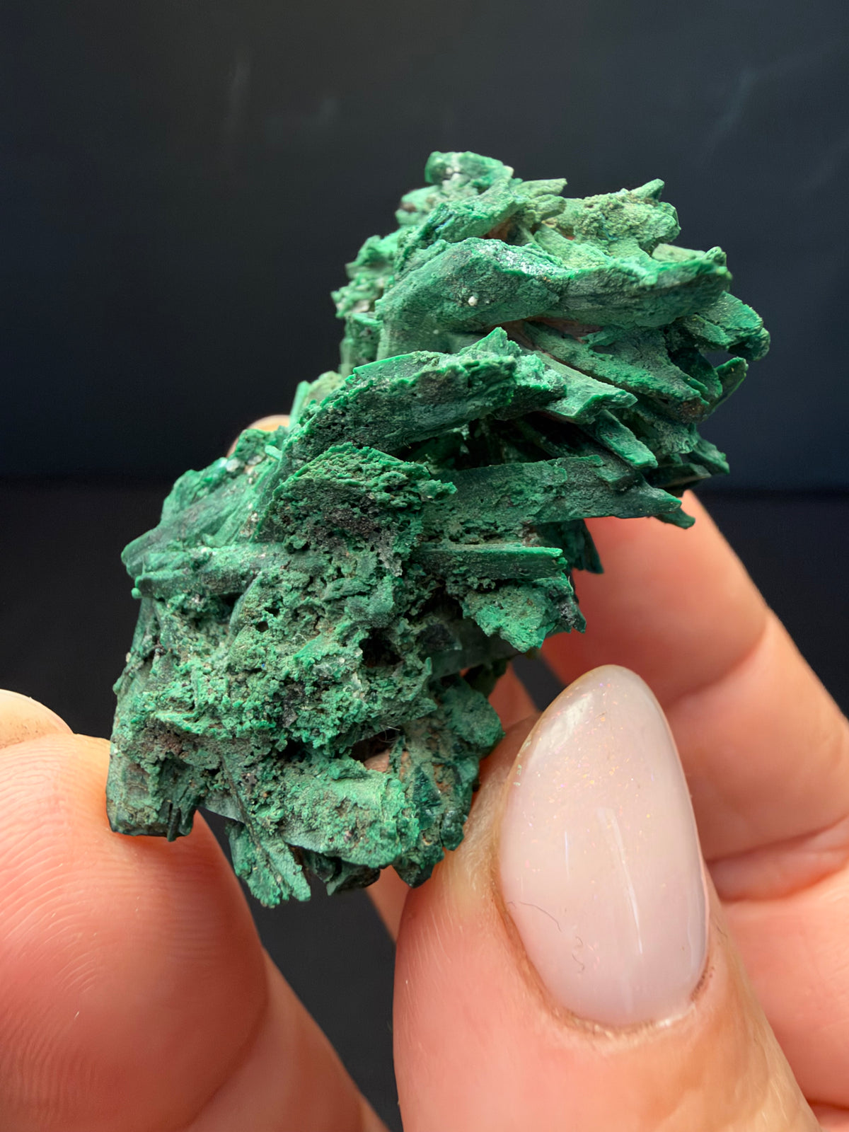 Malachite after Azurite (Pseudomorph), Kerrouchen, Morocco
