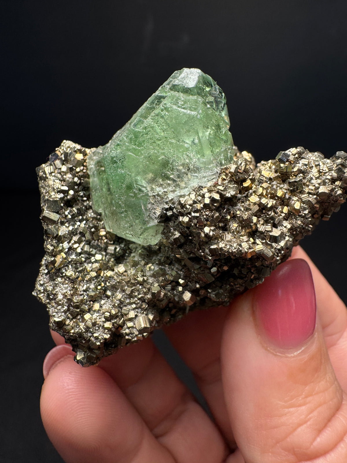 Fluorite with Pyrite, Milpo Mine, Peru