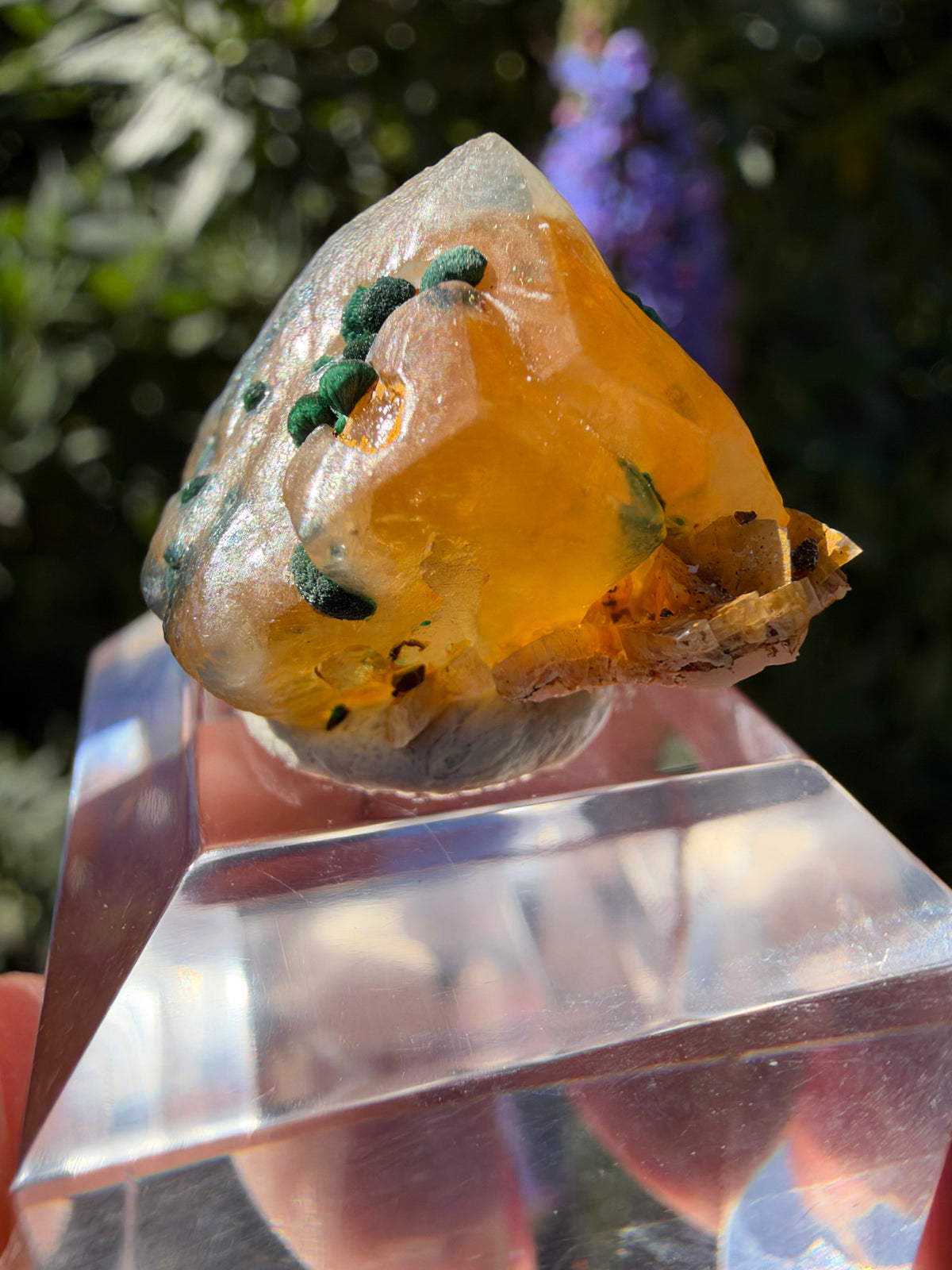 Calcite with Maloachite, Marion Mine, Arizona, USA