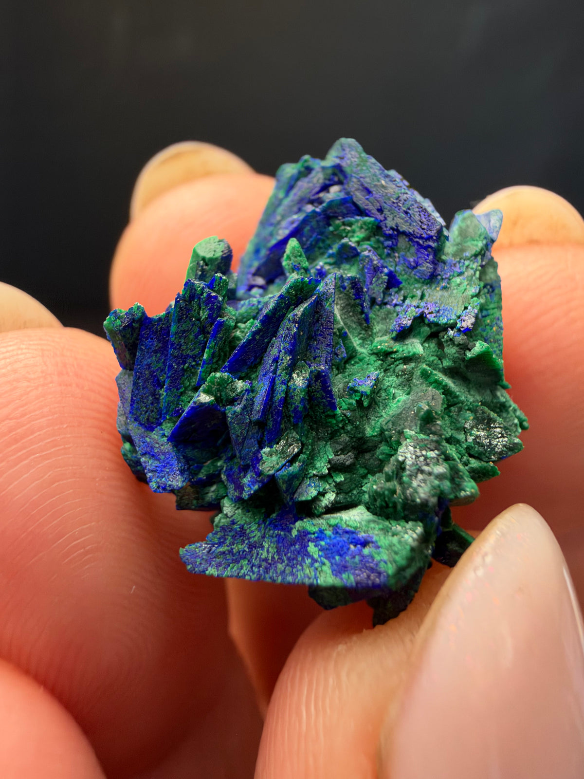 Malachite after Azurite (Pseudomorph), Kerrouchen, Morocco