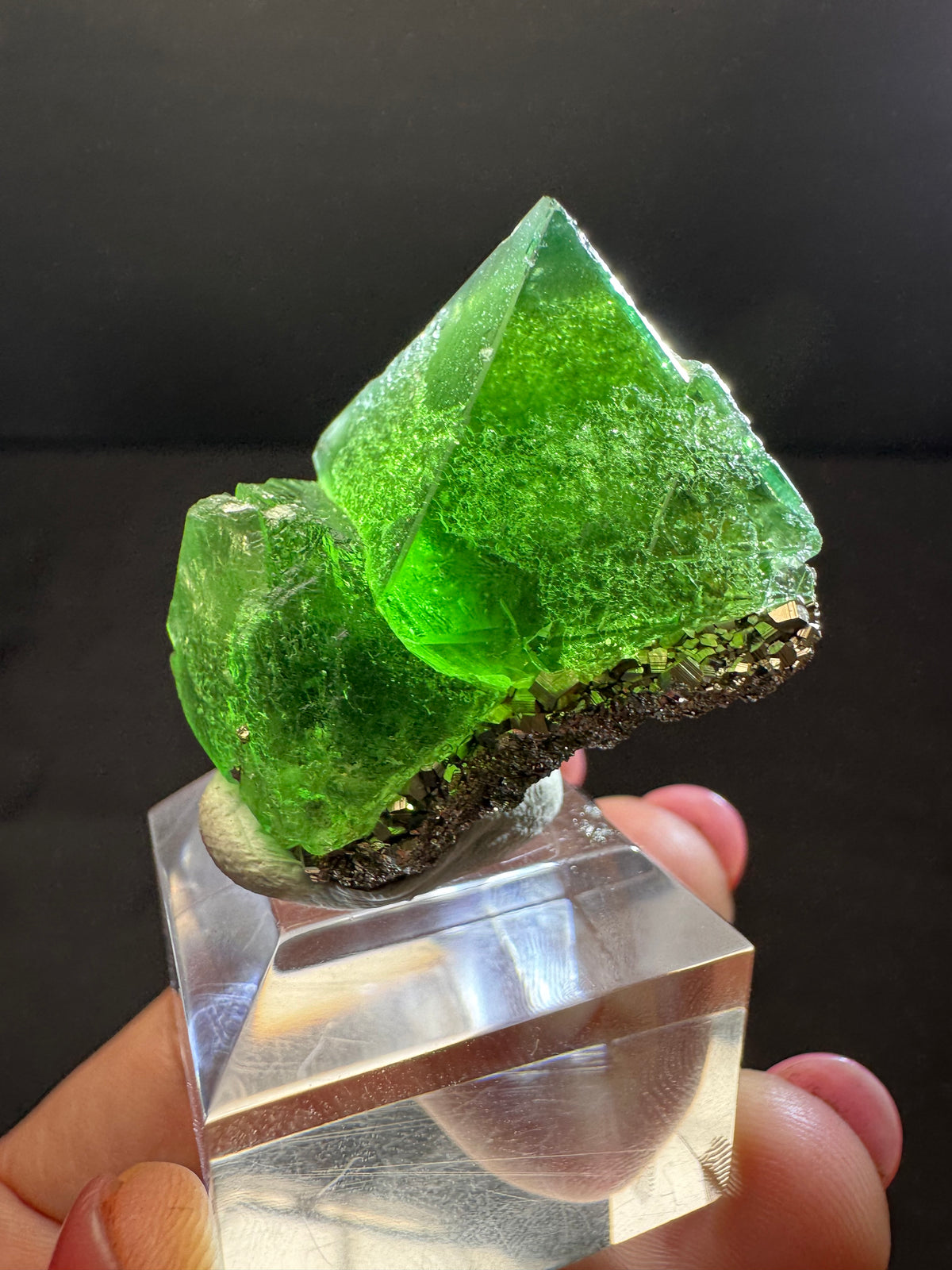 Fluorite with Pyrite, Milpo Mine, Peru
