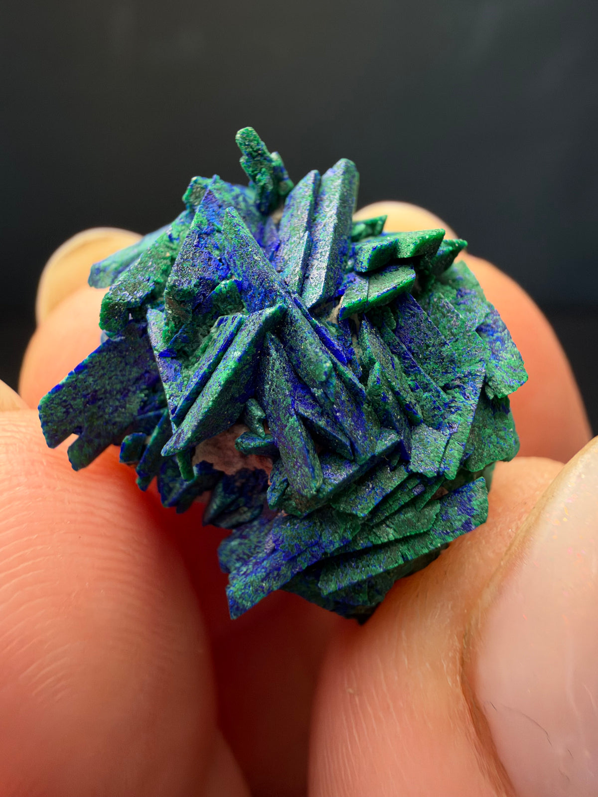 Malachite after Azurite (Pseudomorph), Kerrouchen, Morocco