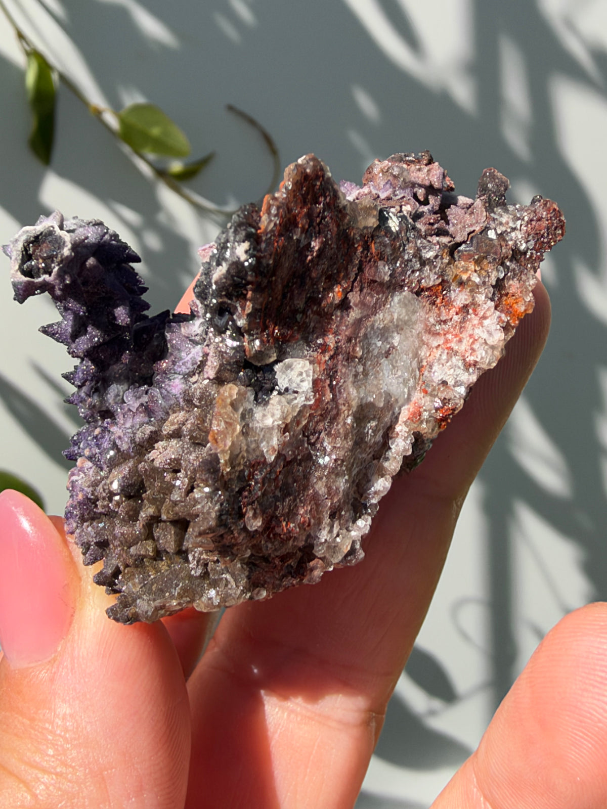 Fluorite on Calcite, Tres Marias Mine, Mexico