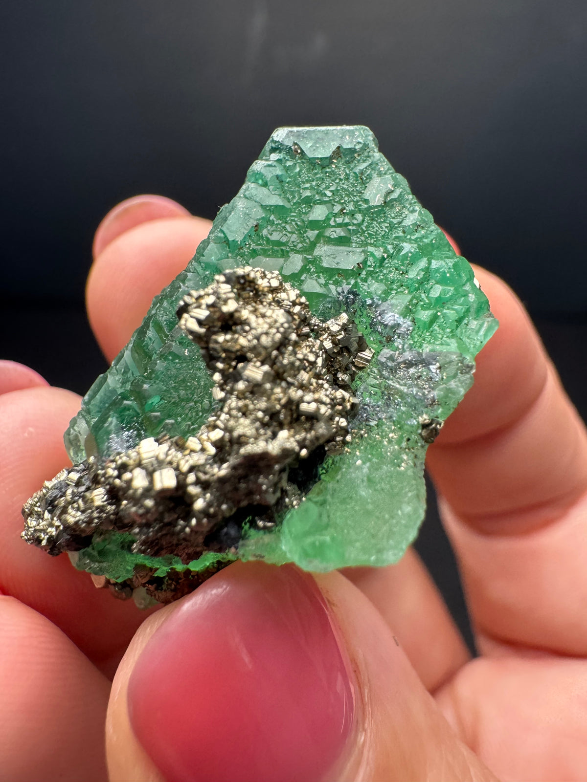 Fluorite with Pyrite, Milpo Mine, Peru