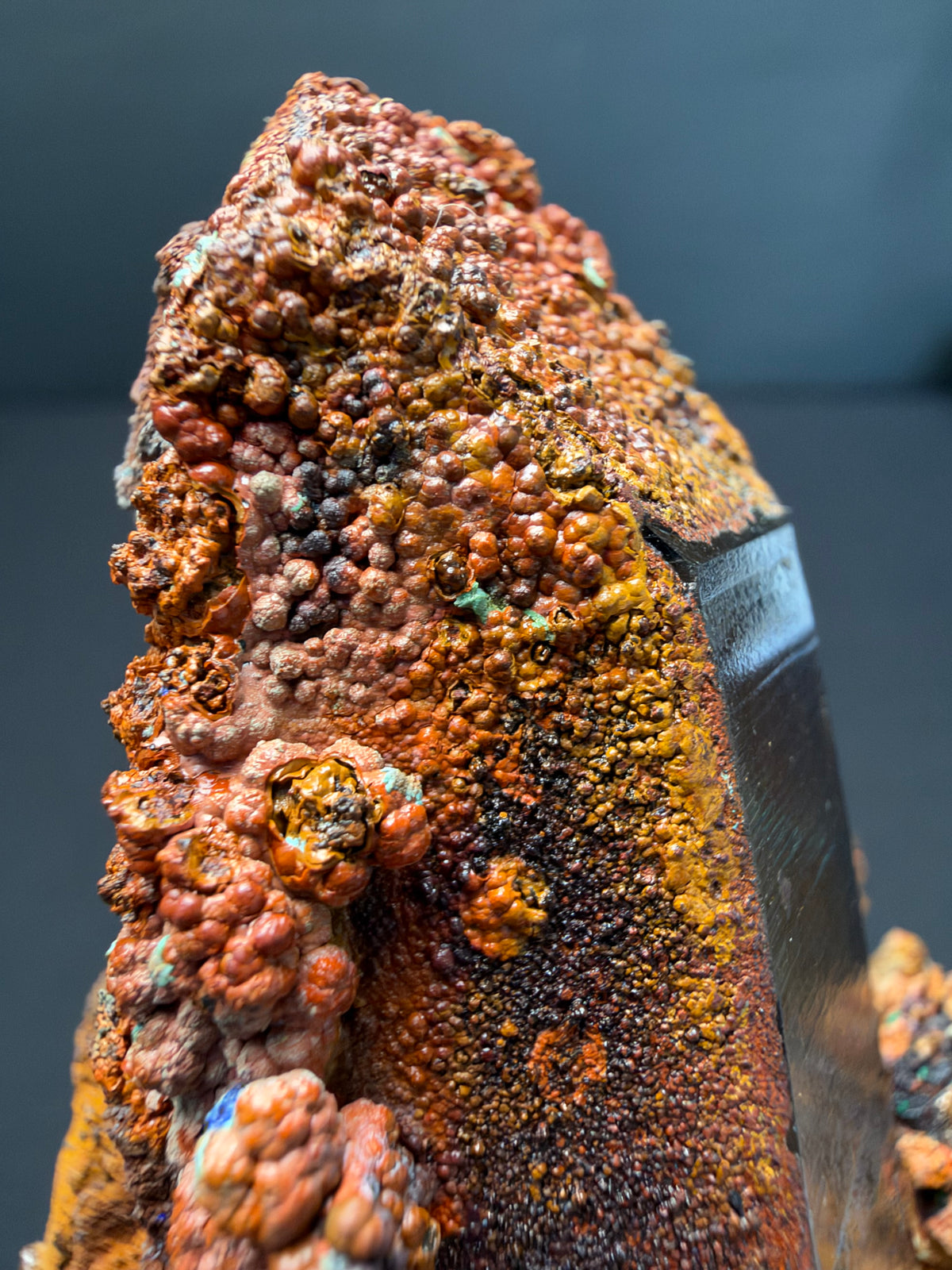Quartz with Goethite & Secondary Copper Minerals, M'Sissia, Morocco
