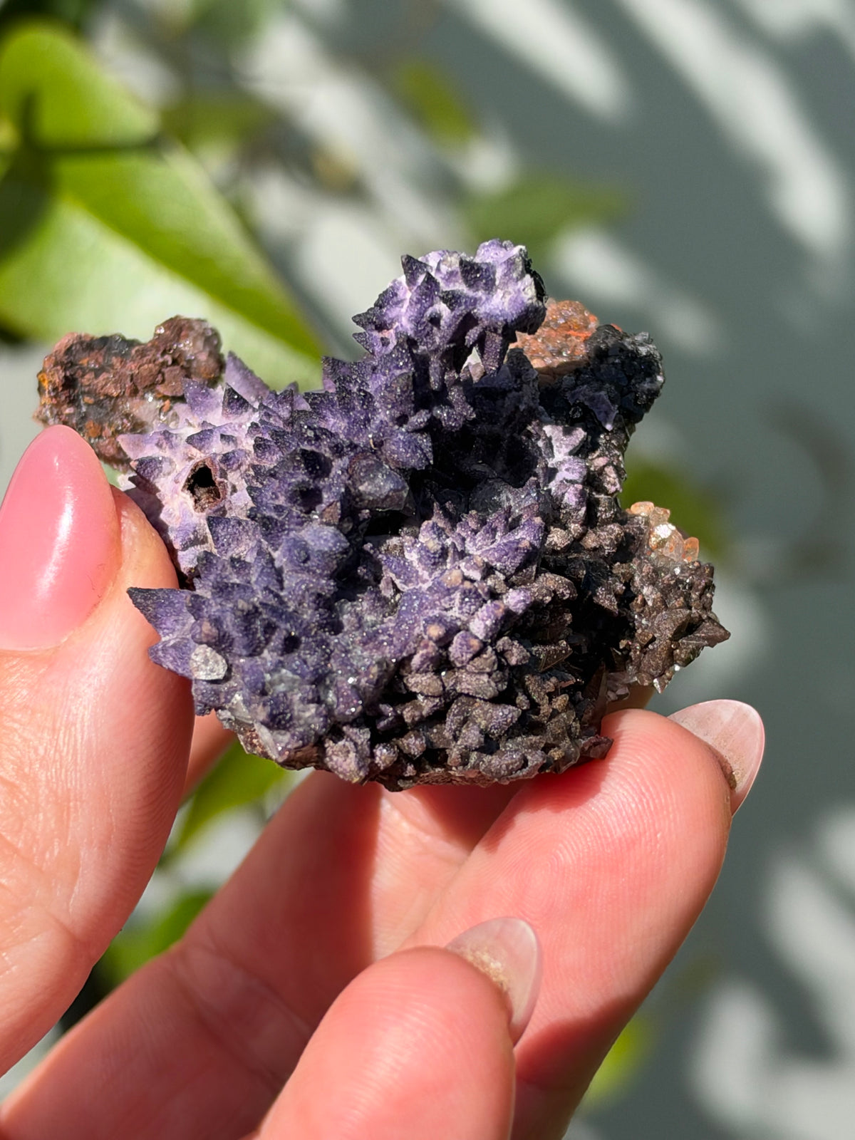Fluorite on Calcite, Tres Marias Mine, Mexico