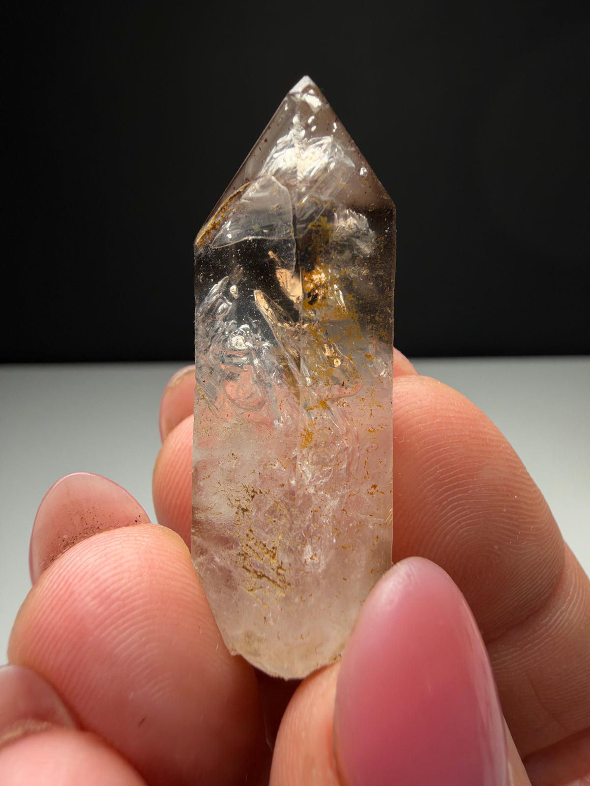 2 Moving Bubbles Enhydro Quartz, Goboboseb, Namibia