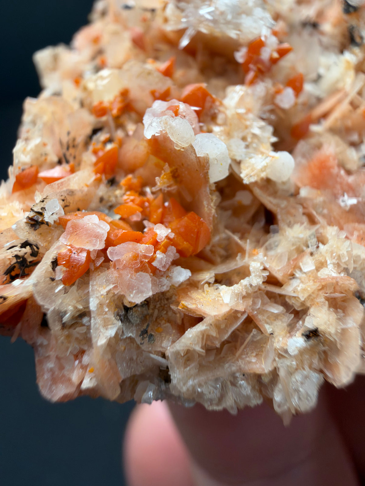 Baryte, Wulfenite, Fluorite & Chalcedony, Mibladen, Morocco