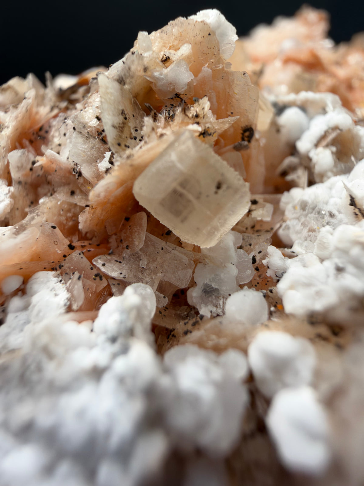 Baryte, Wulfenite, Fluorite & Chalcedony, Mibladen, Morocco