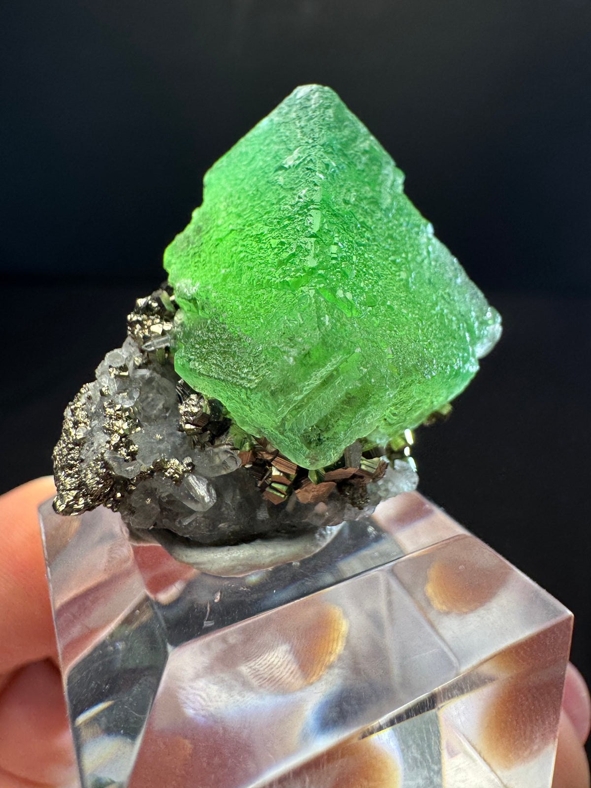 Fluorite with Pyrite, Milpo Mine, Peru