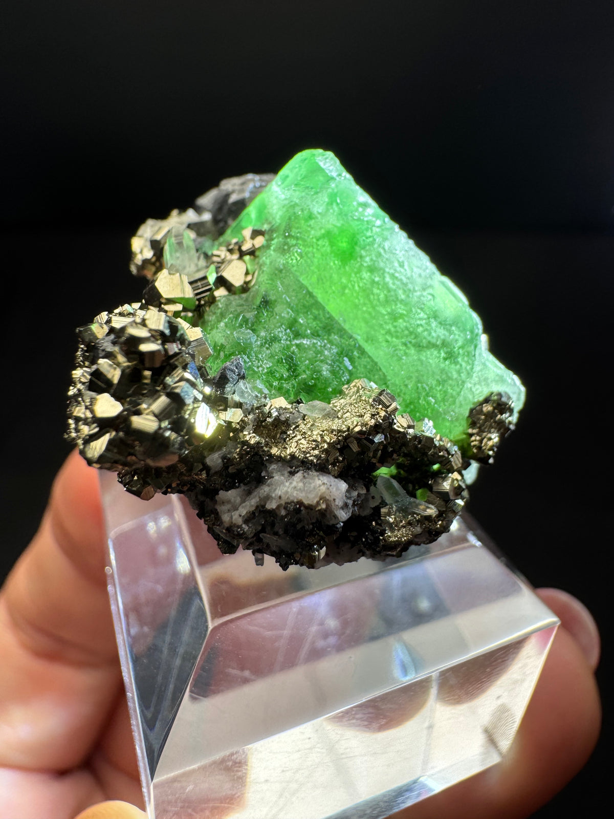 Fluorite with, Pyrite & Geocronite-Jordanite, Milpo Mine, Peru