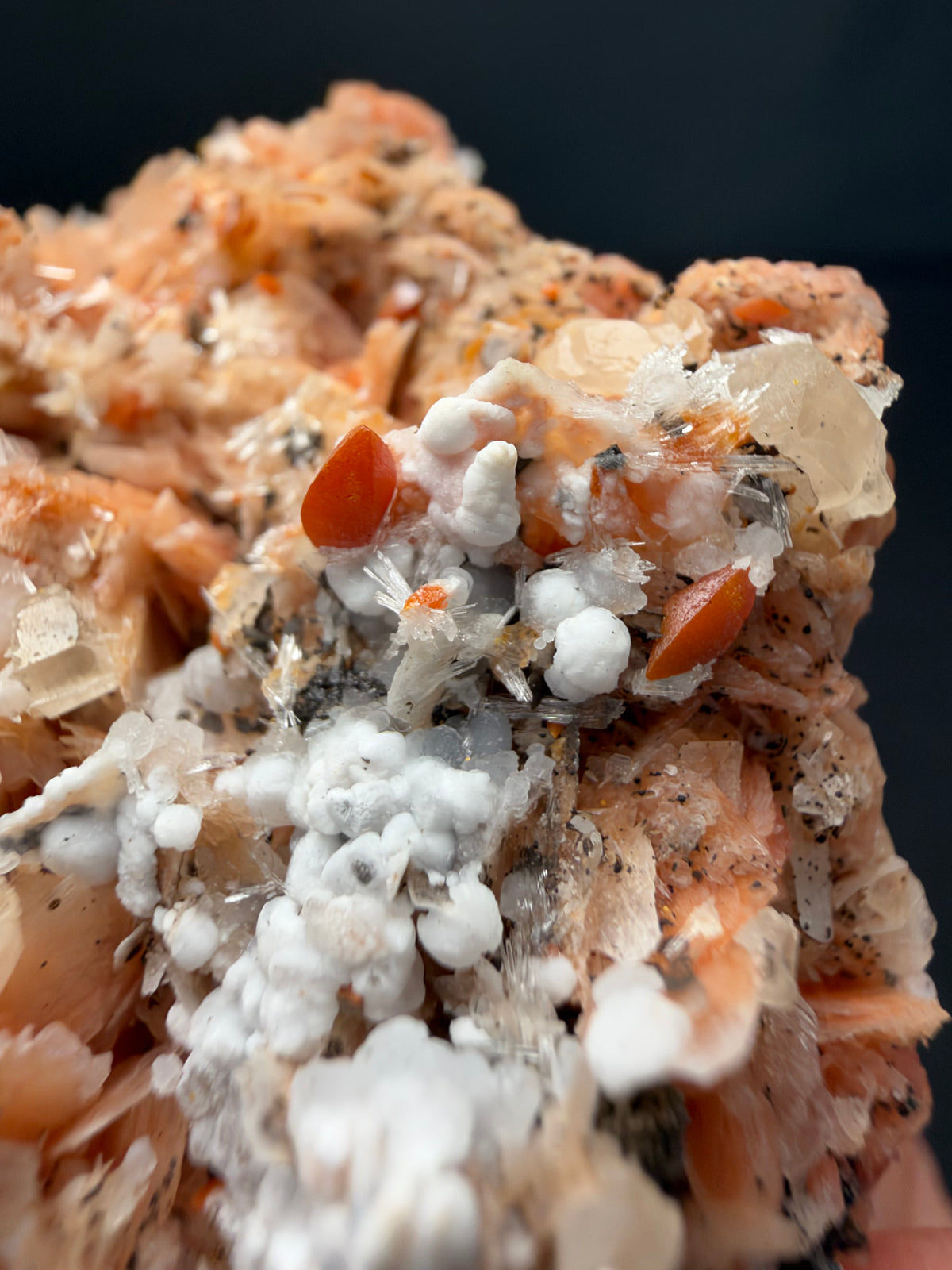 Baryte, Wulfenite, Fluorite & Chalcedony, Mibladen, Morocco