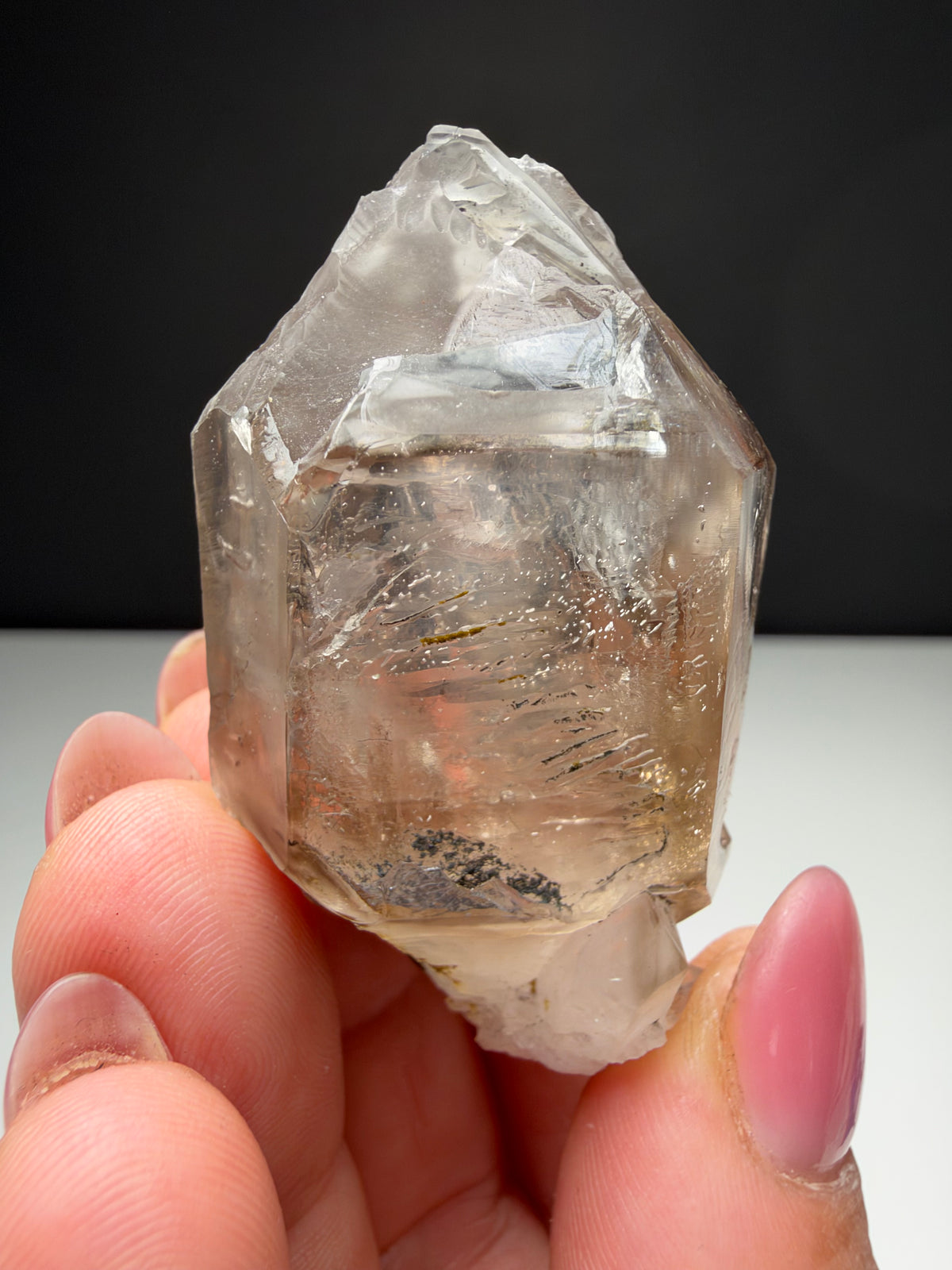 2 bubbles Enhydro Quartz with Dendrites, Goboboseb, Namibia