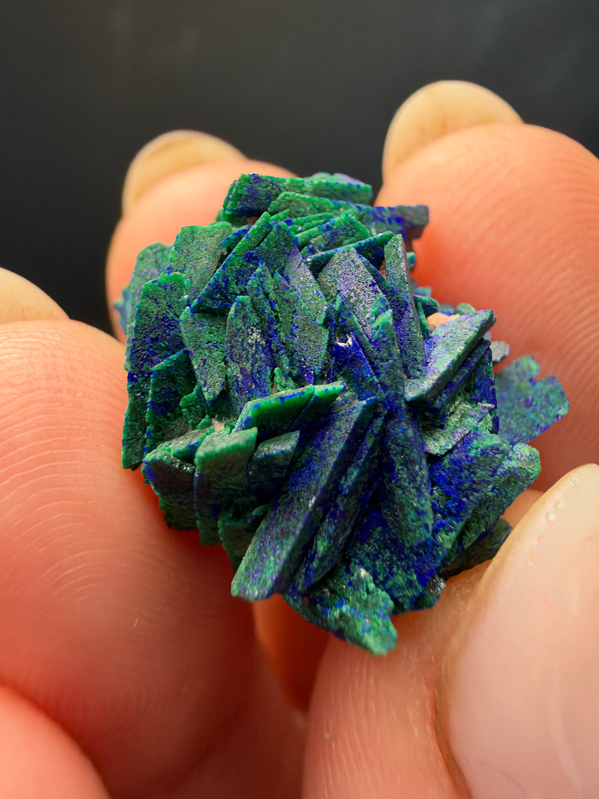 Malachite after Azurite (Pseudomorph), Kerrouchen, Morocco