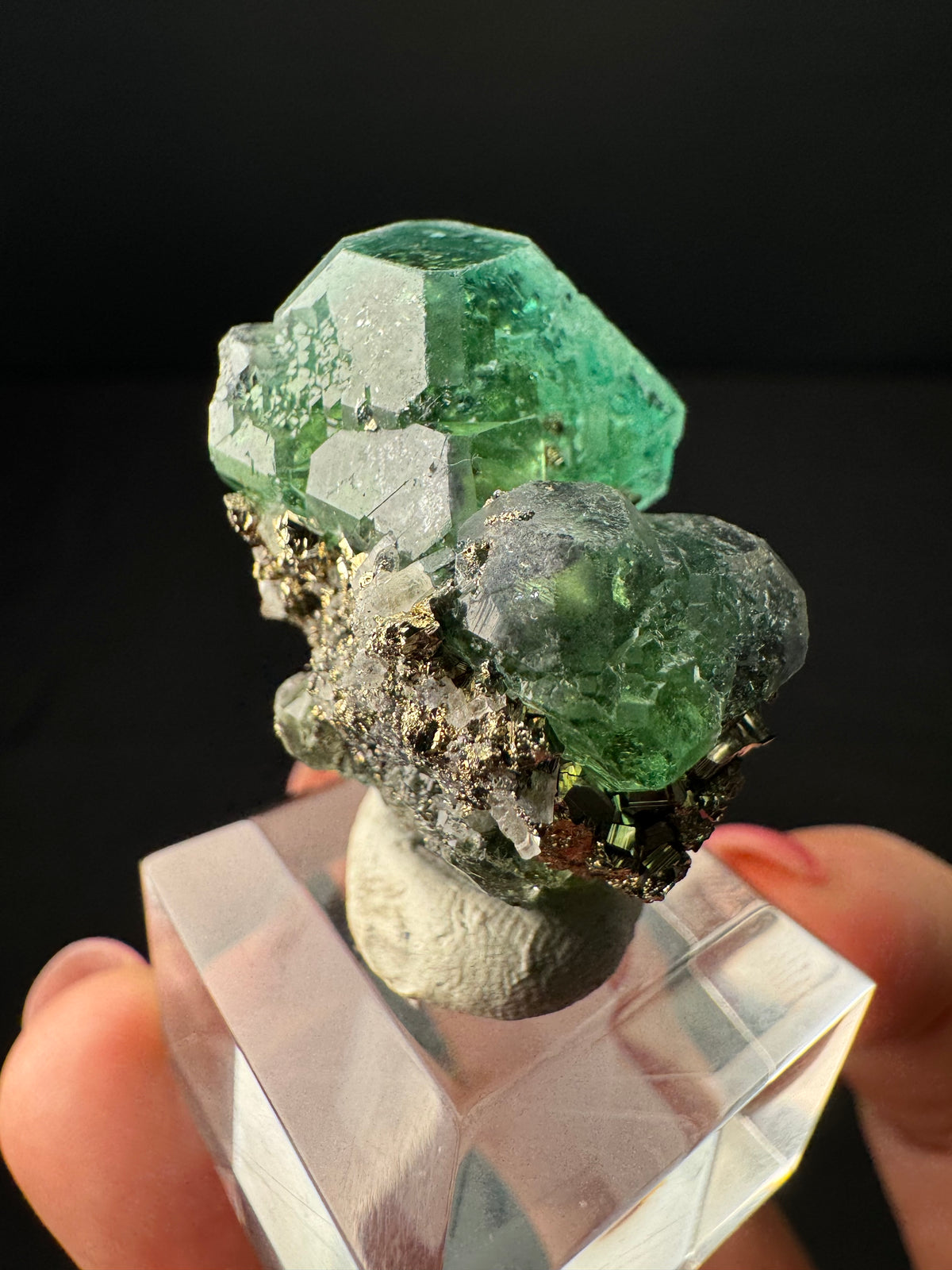Fluorite with Pyrite, Milpo Mine, Peru